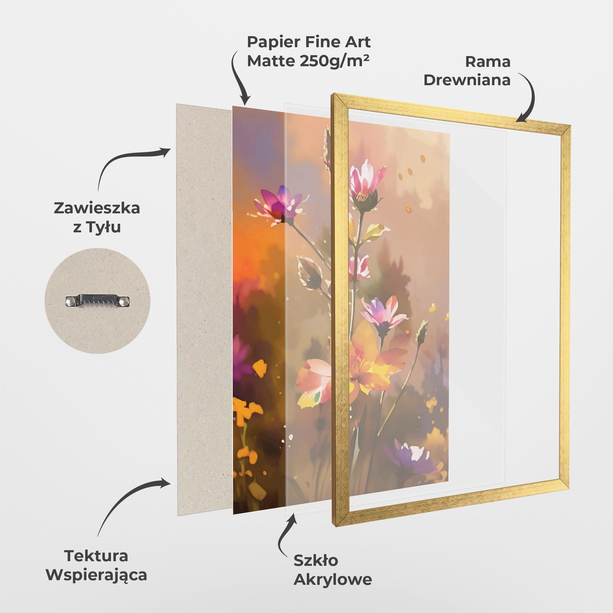 Plakat w Ramie Orange Pink Spring mockup 1