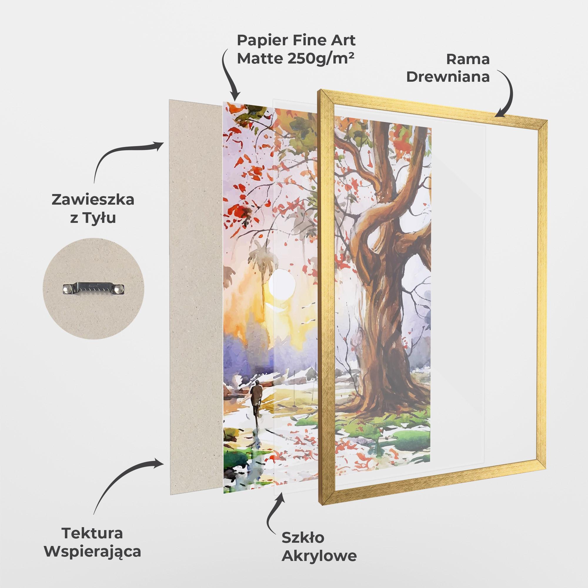 Plakat w Ramie Watercolor Spring Tree mockup 1