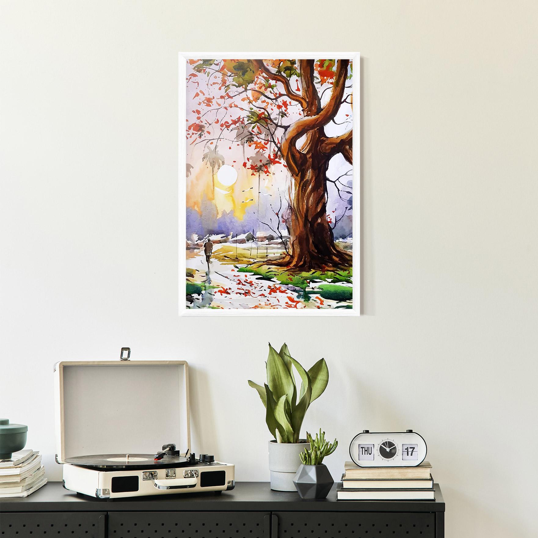 Plakat w Ramie Watercolor Spring Tree mockup 2