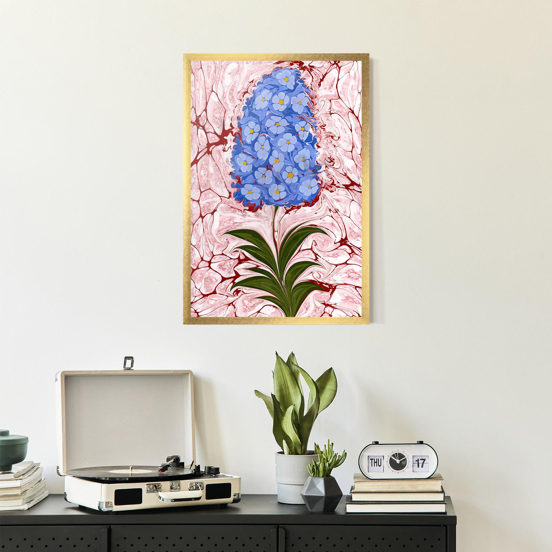 Plakat w Ramie Blue Spring Flower mockup 2