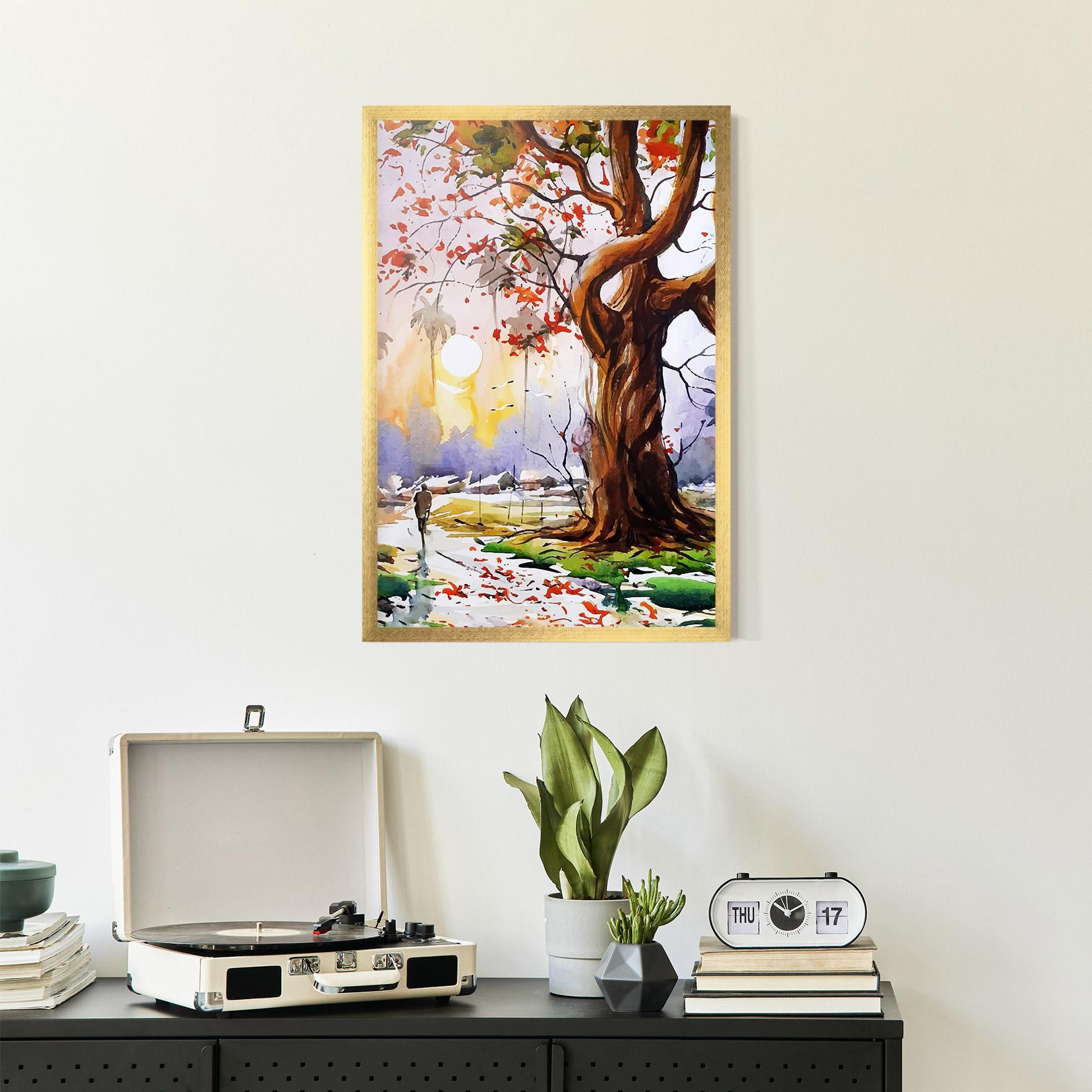 Plakat w Ramie Watercolor Spring Tree mockup 2