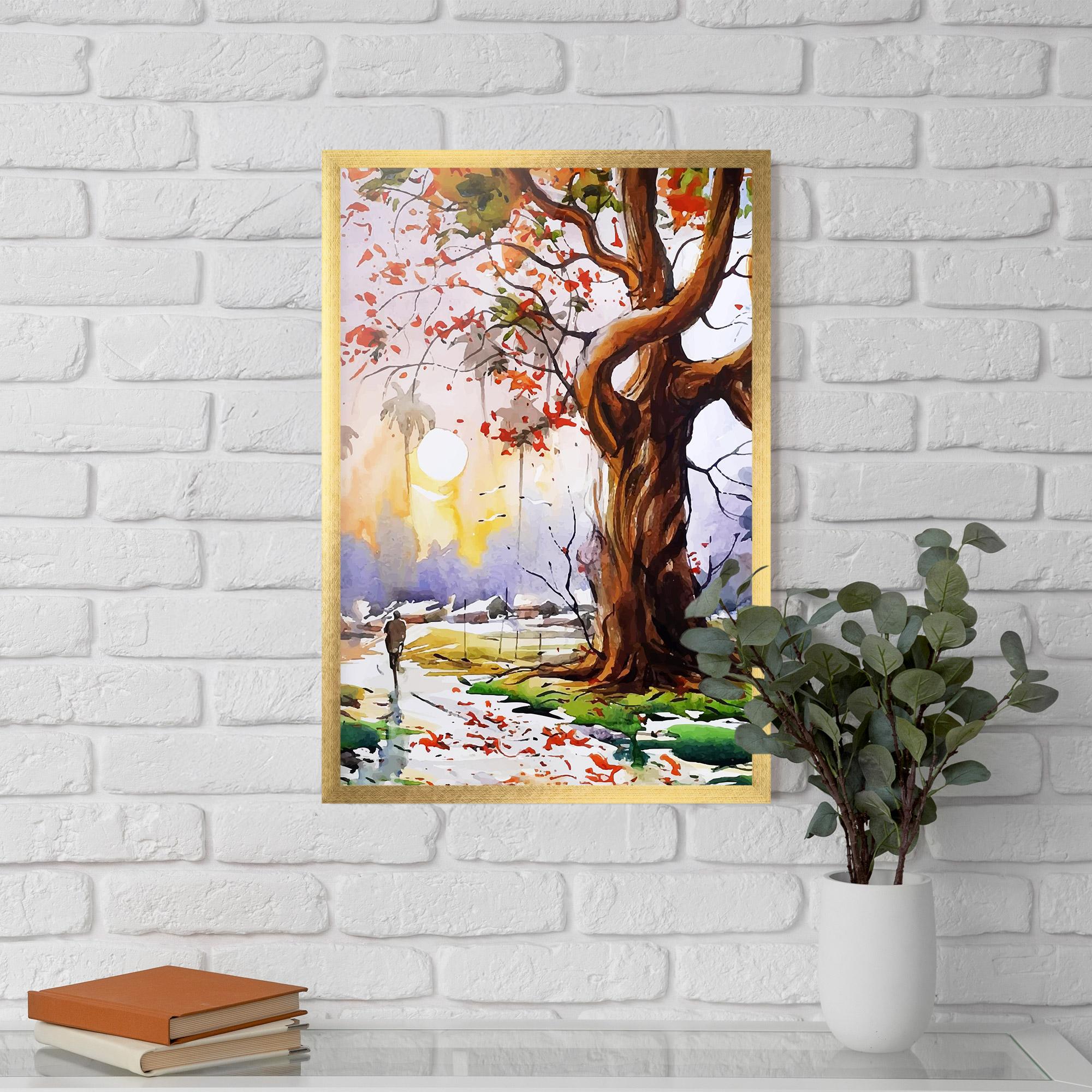 Plakat w Ramie Watercolor Spring Tree mockup 5