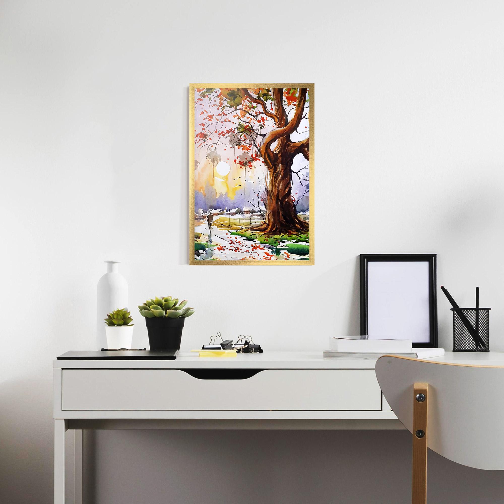 Plakat w Ramie Watercolor Spring Tree mockup 7