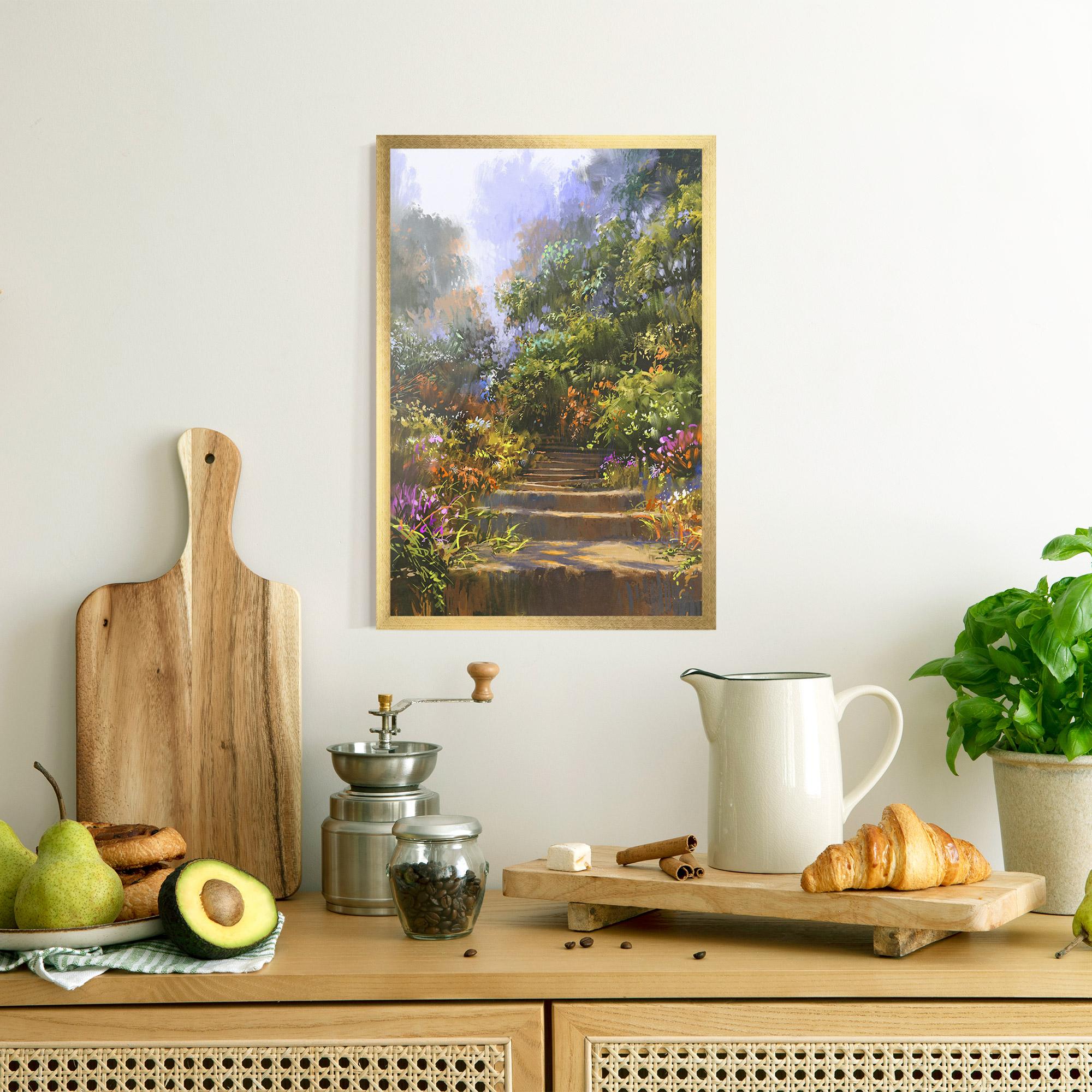 Plakat w Ramie Spring Staircase Painting mockup 8