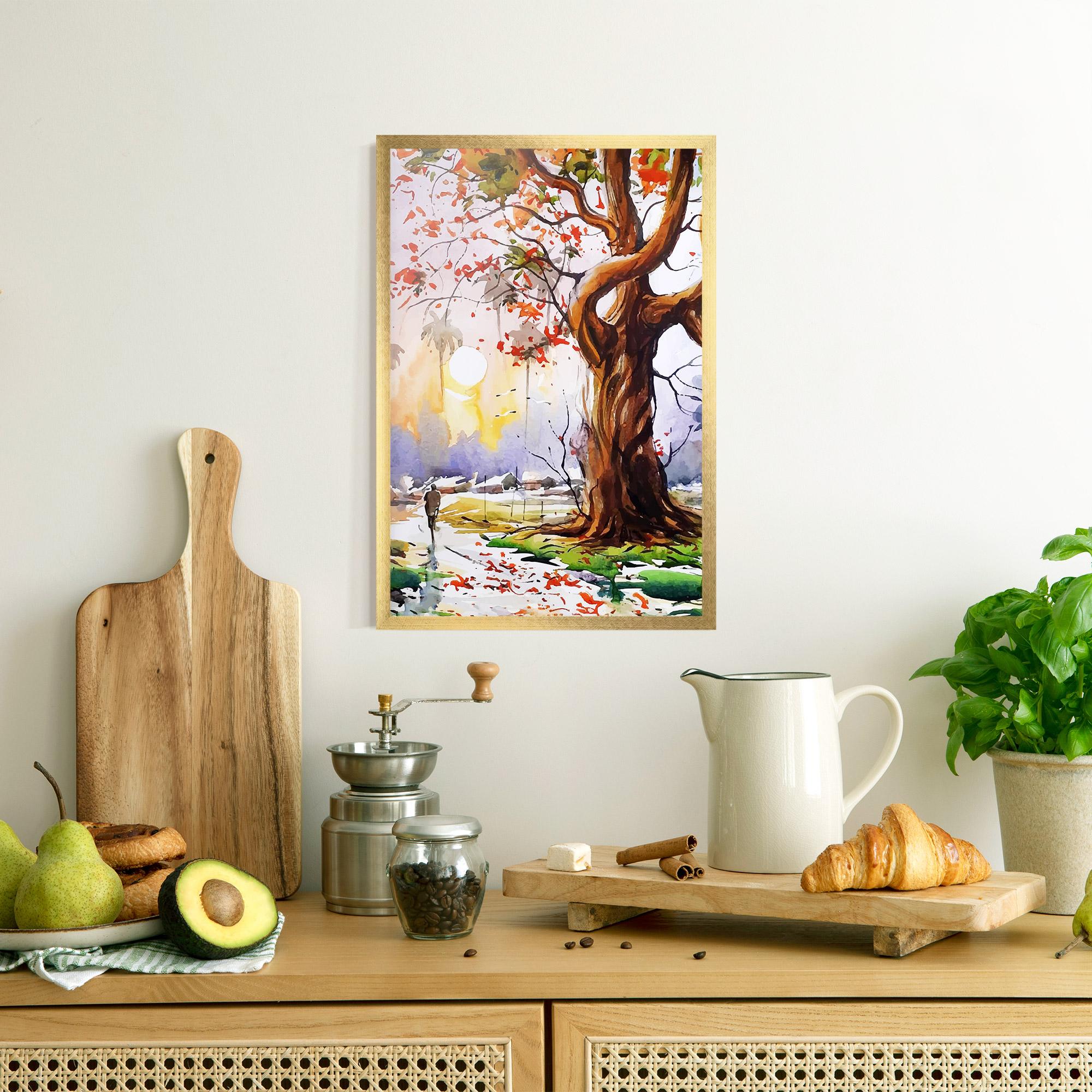 Plakat w Ramie Watercolor Spring Tree mockup 8