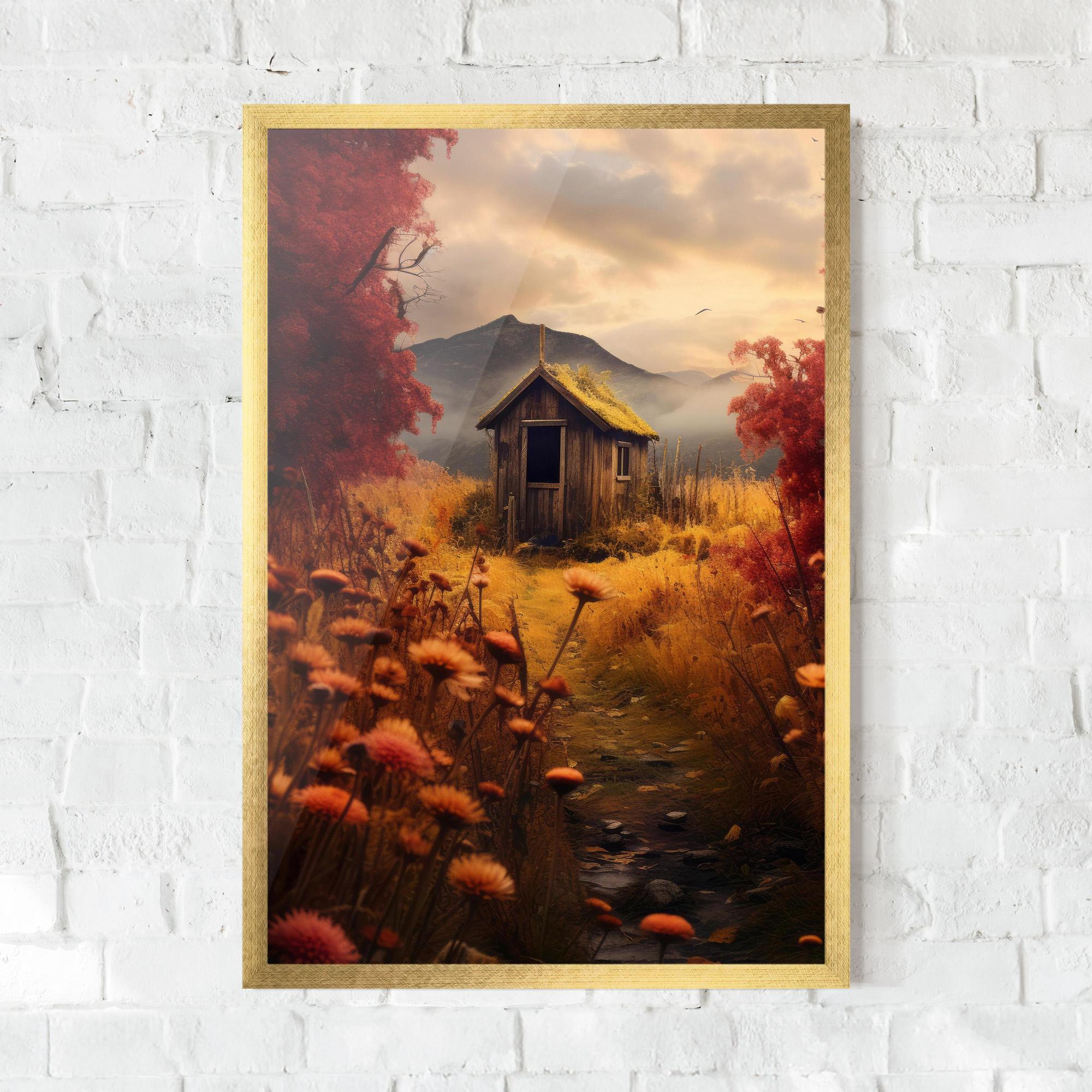 Plakat w Ramie Small Cabin Field mockup 0