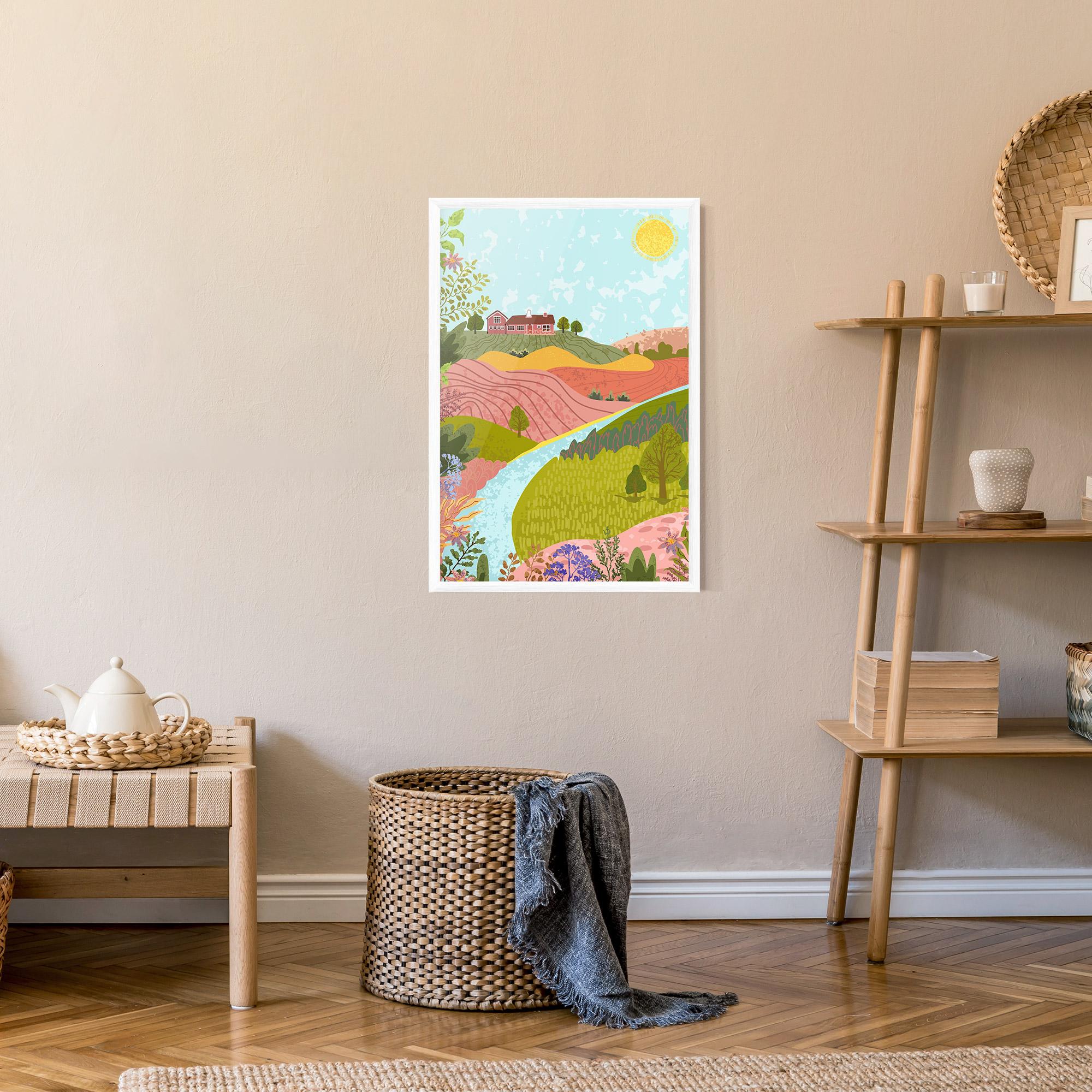 Plakat w Ramie Pink House View mockup 9