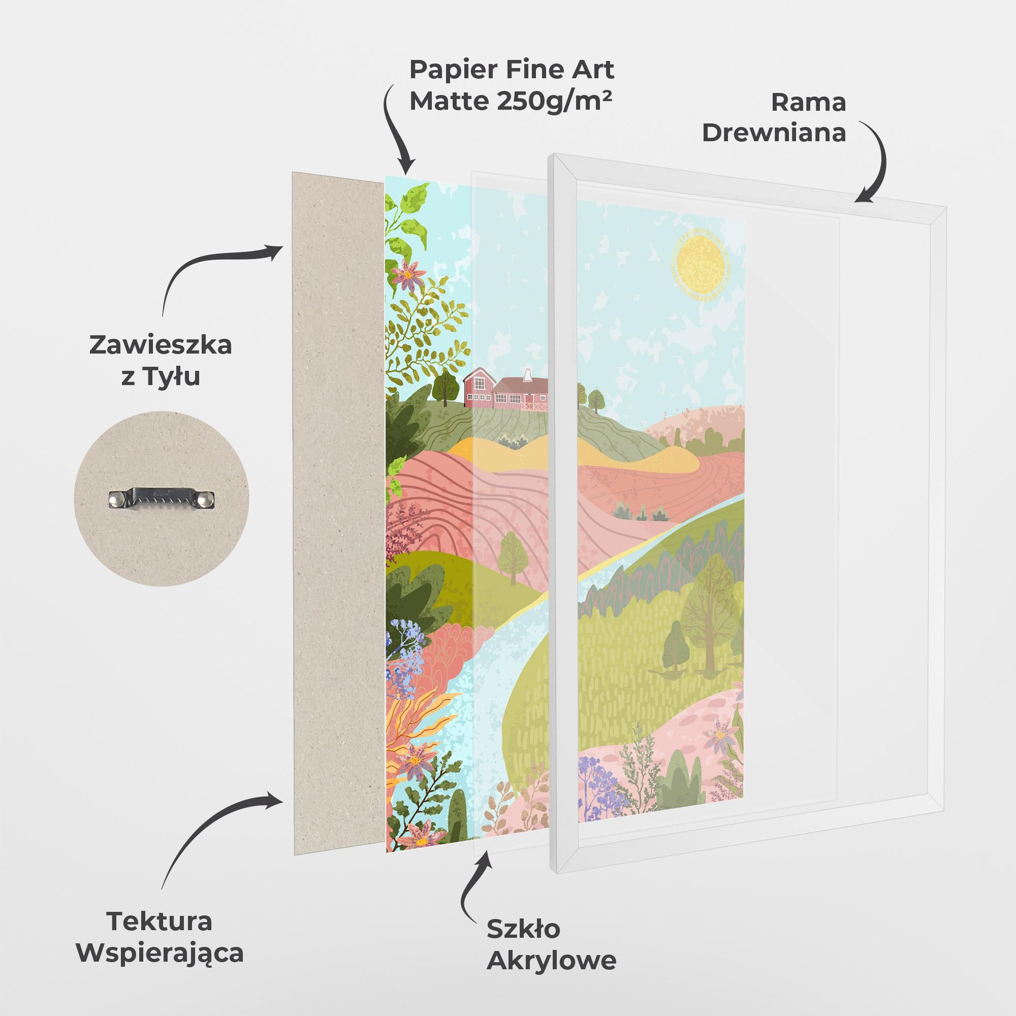 Plakat w Ramie Pink House View mockup 1