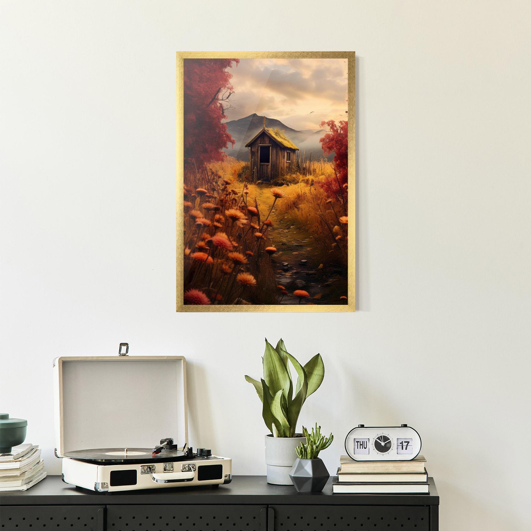 Plakat w Ramie Small Cabin Field mockup 2