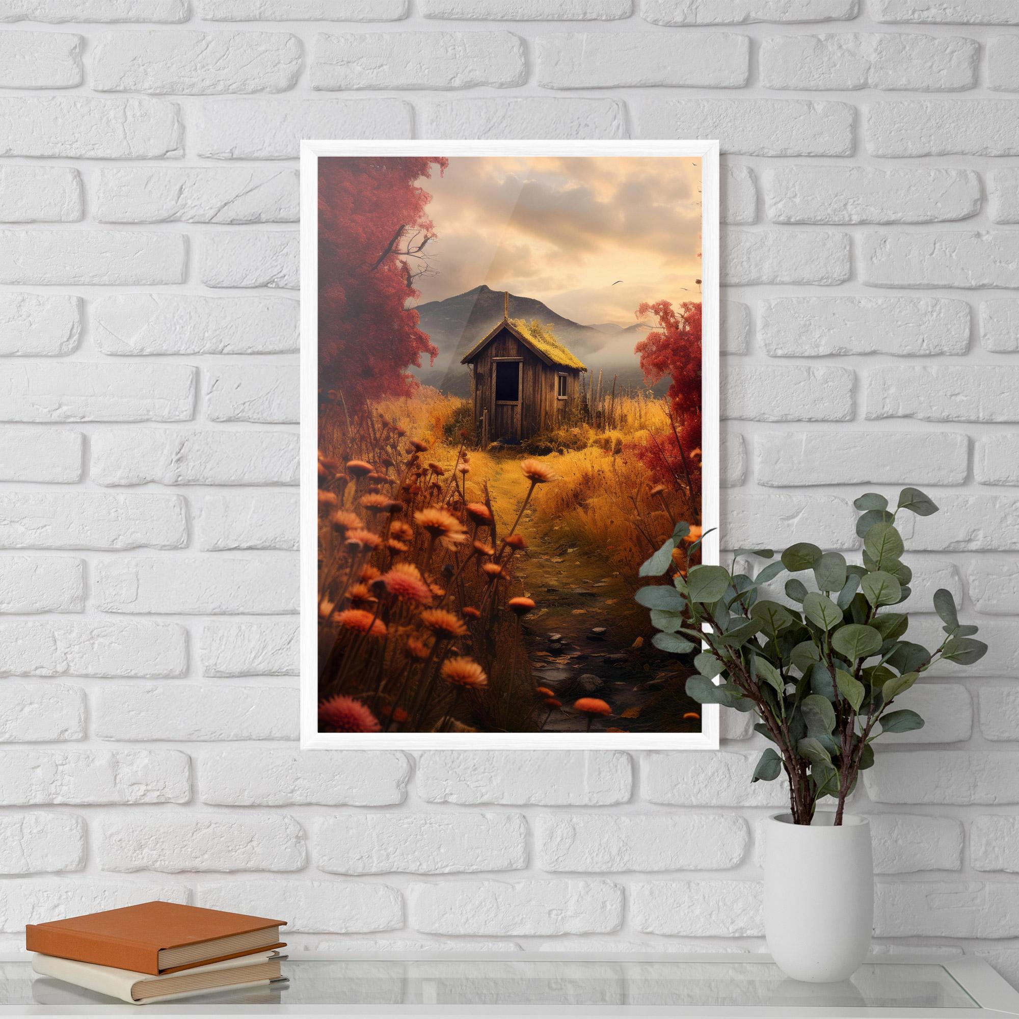 Plakat w Ramie Small Cabin Field mockup 5