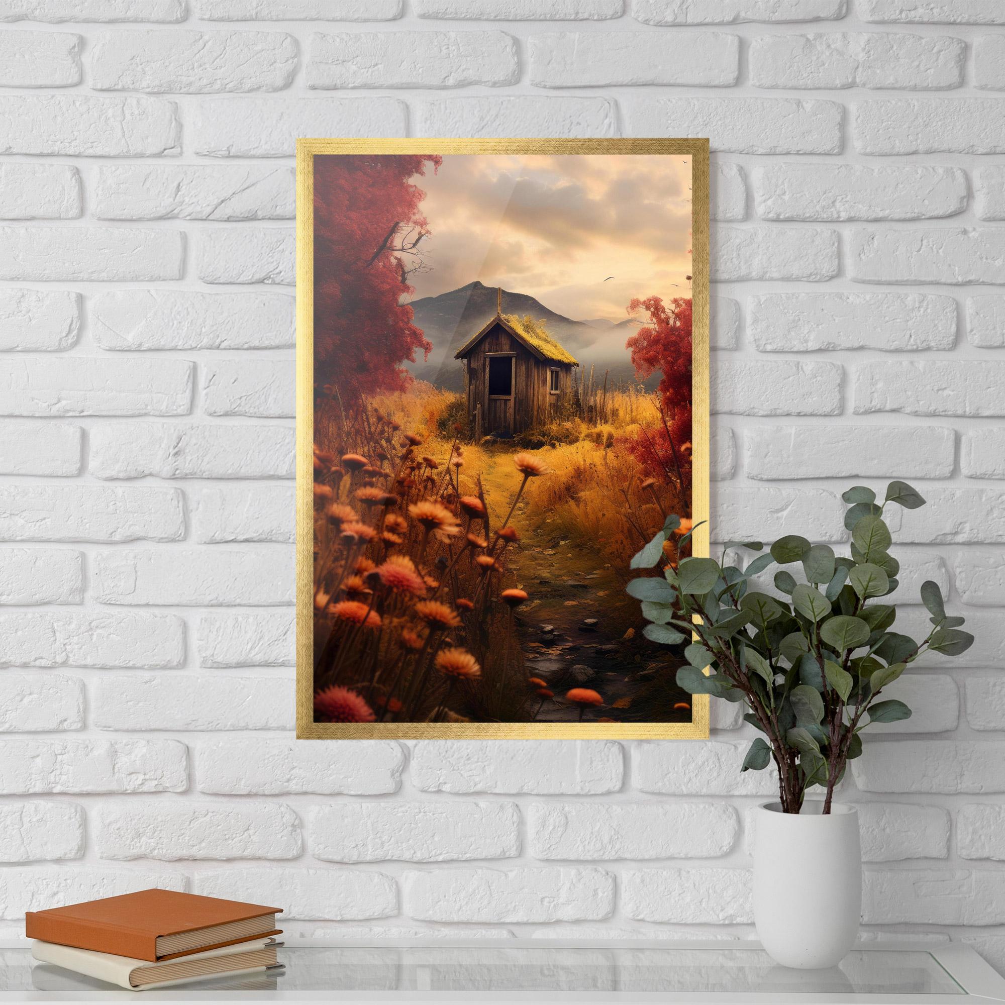 Plakat w Ramie Small Cabin Field mockup 5