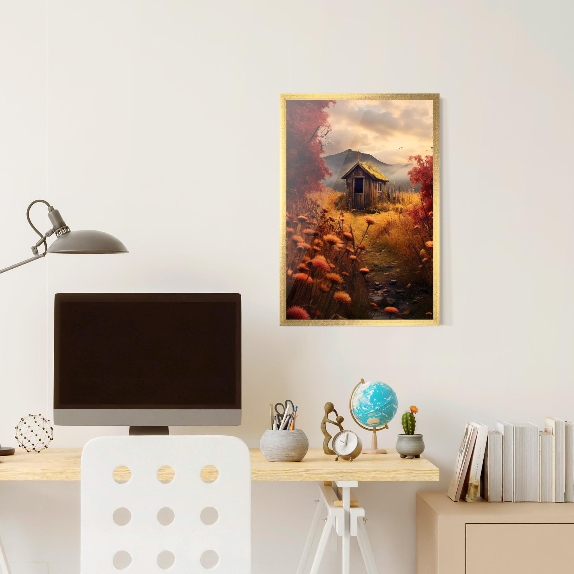 Plakat w Ramie Small Cabin Field mockup 6