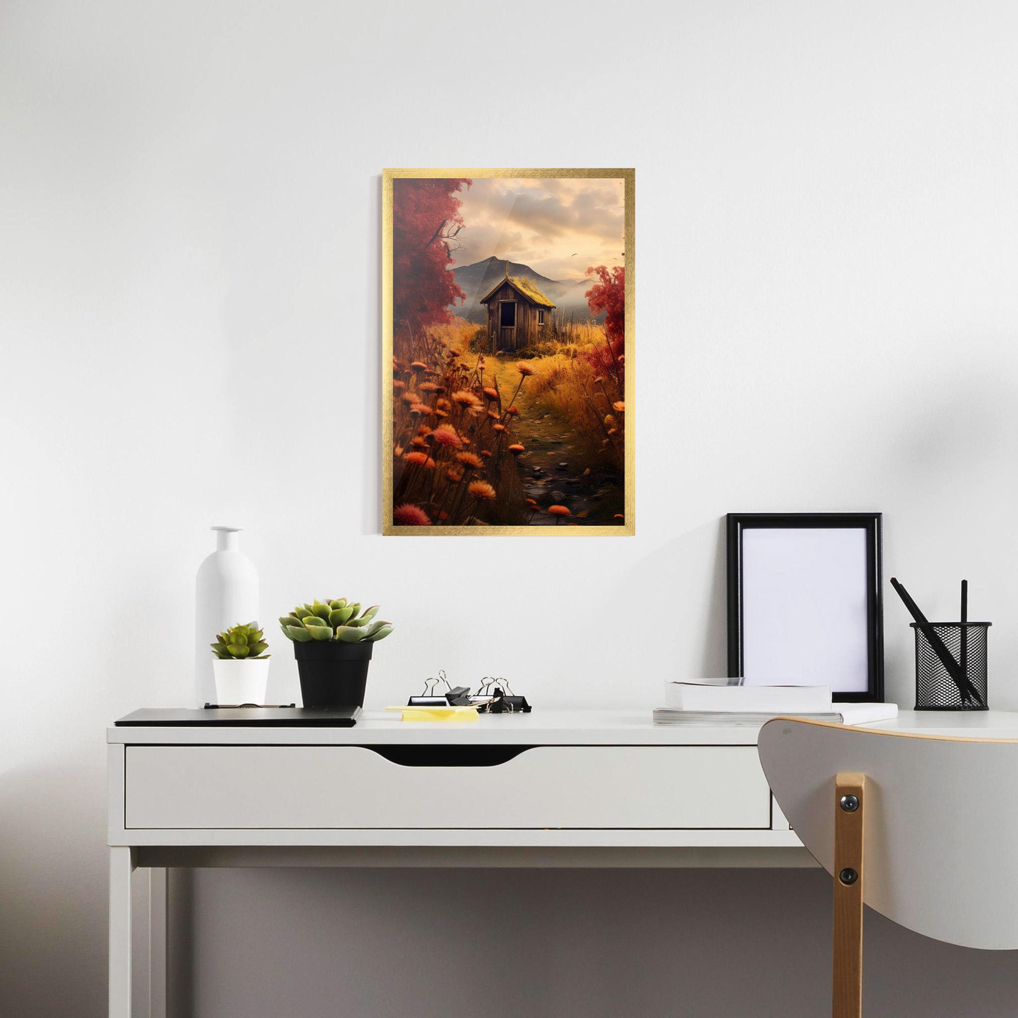 Plakat w Ramie Small Cabin Field mockup 7