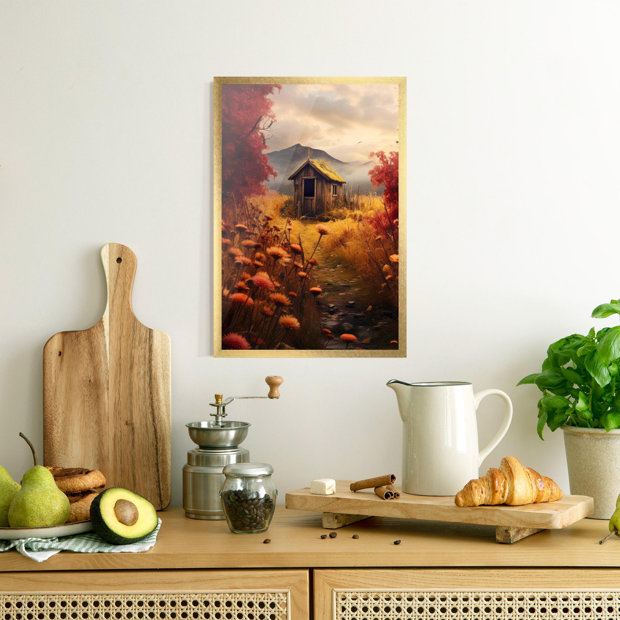 Plakat w Ramie Small Cabin Field mockup 8