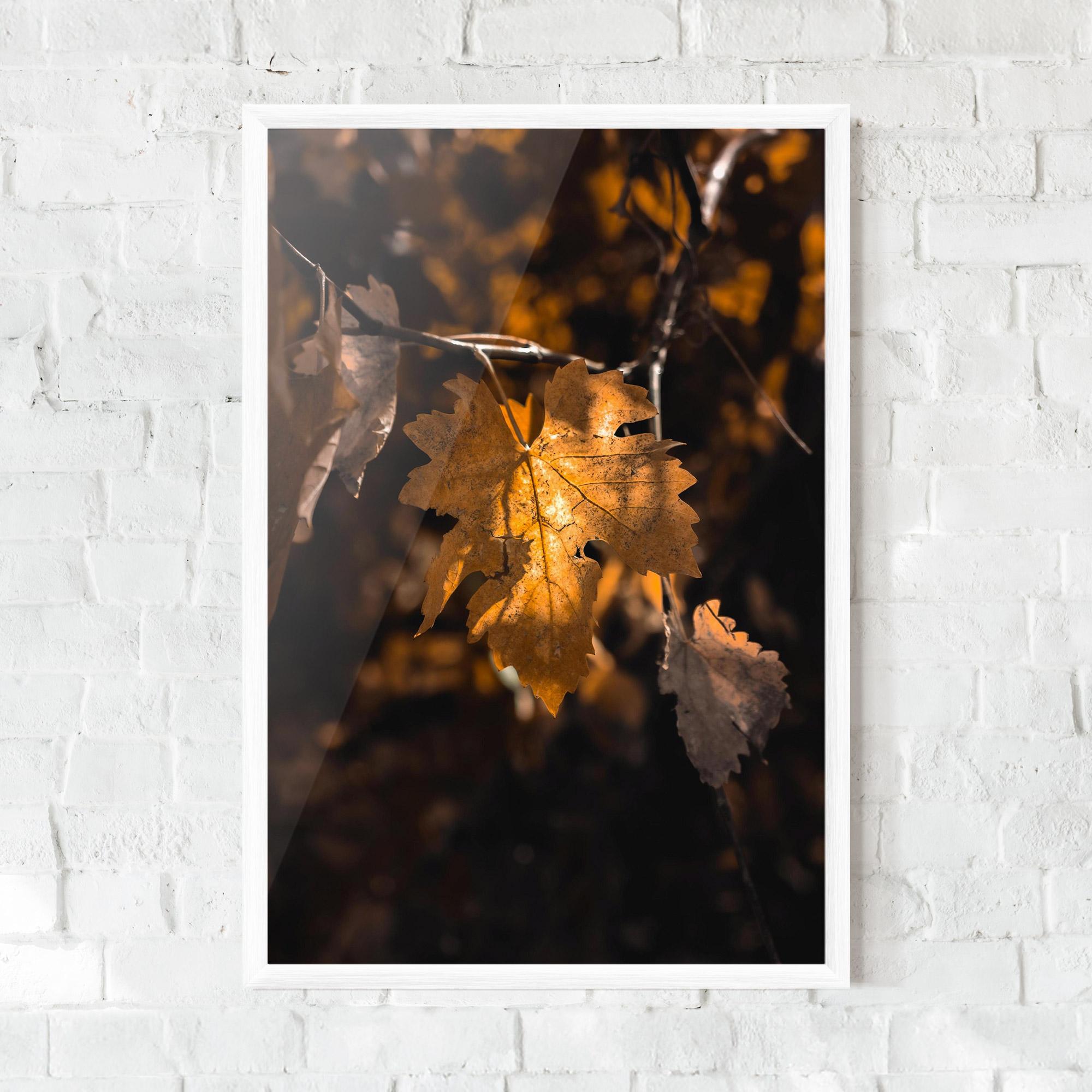Plakat w Ramie Autumn Brown Leaf mockup 0