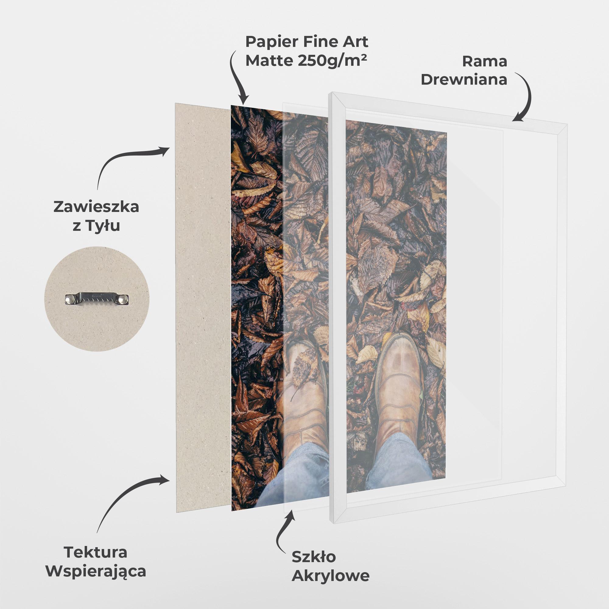 Plakat w Ramie Leaves After Rain mockup 1