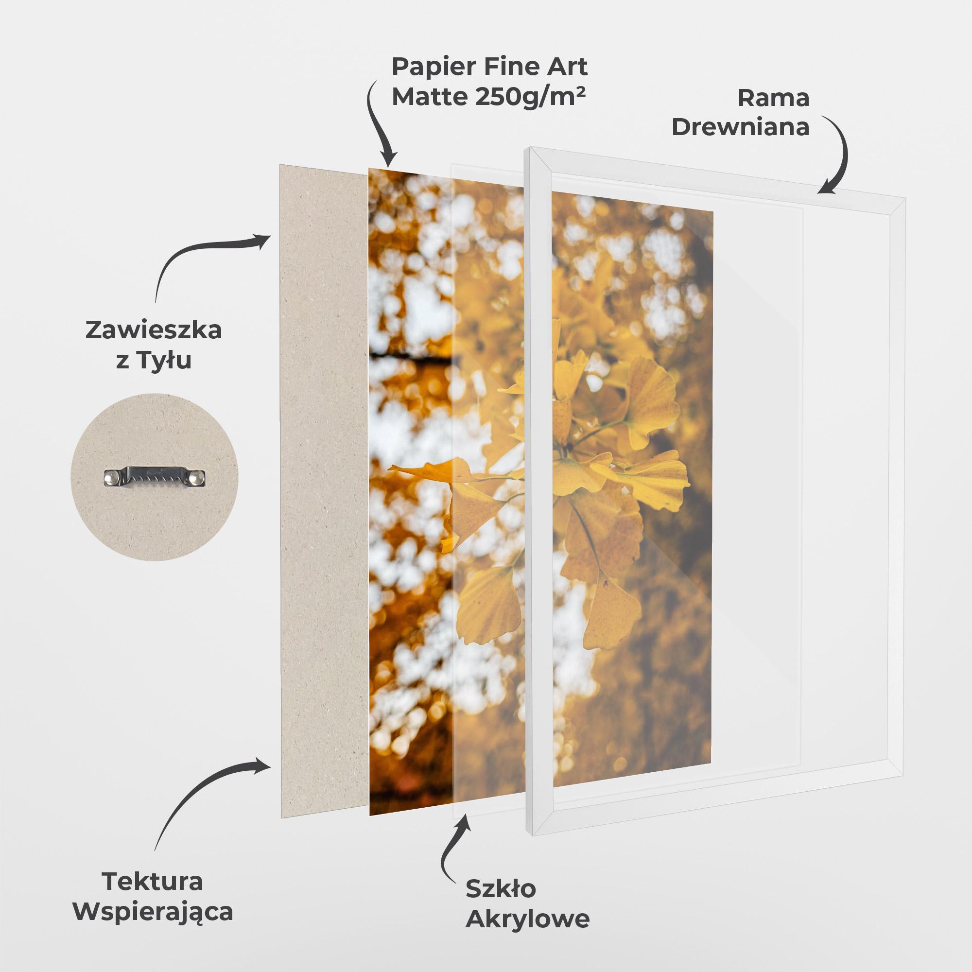 Plakat w Ramie Strong Yellow Leaves mockup 1