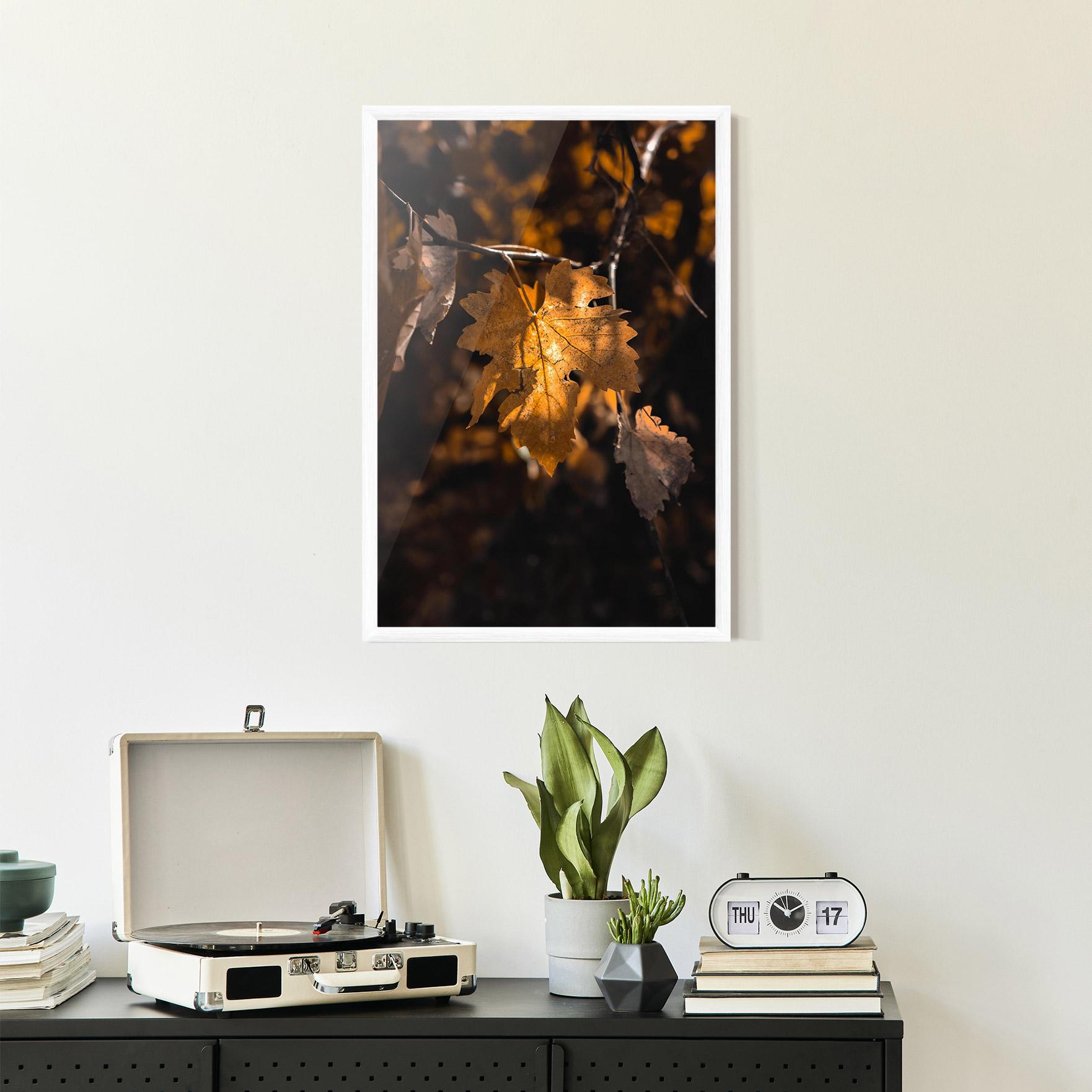 Plakat w Ramie Autumn Brown Leaf mockup 2