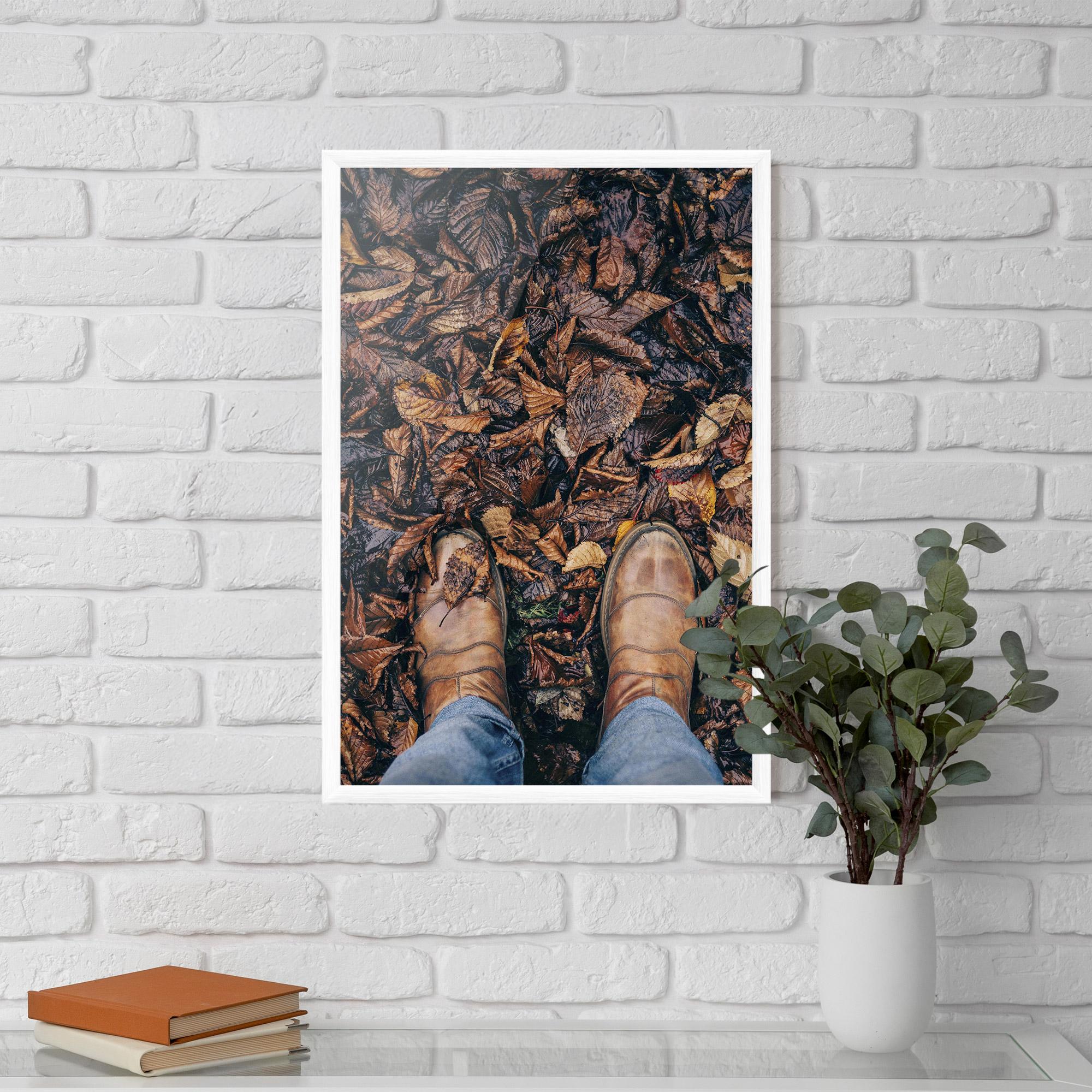 Plakat w Ramie Leaves After Rain mockup 5