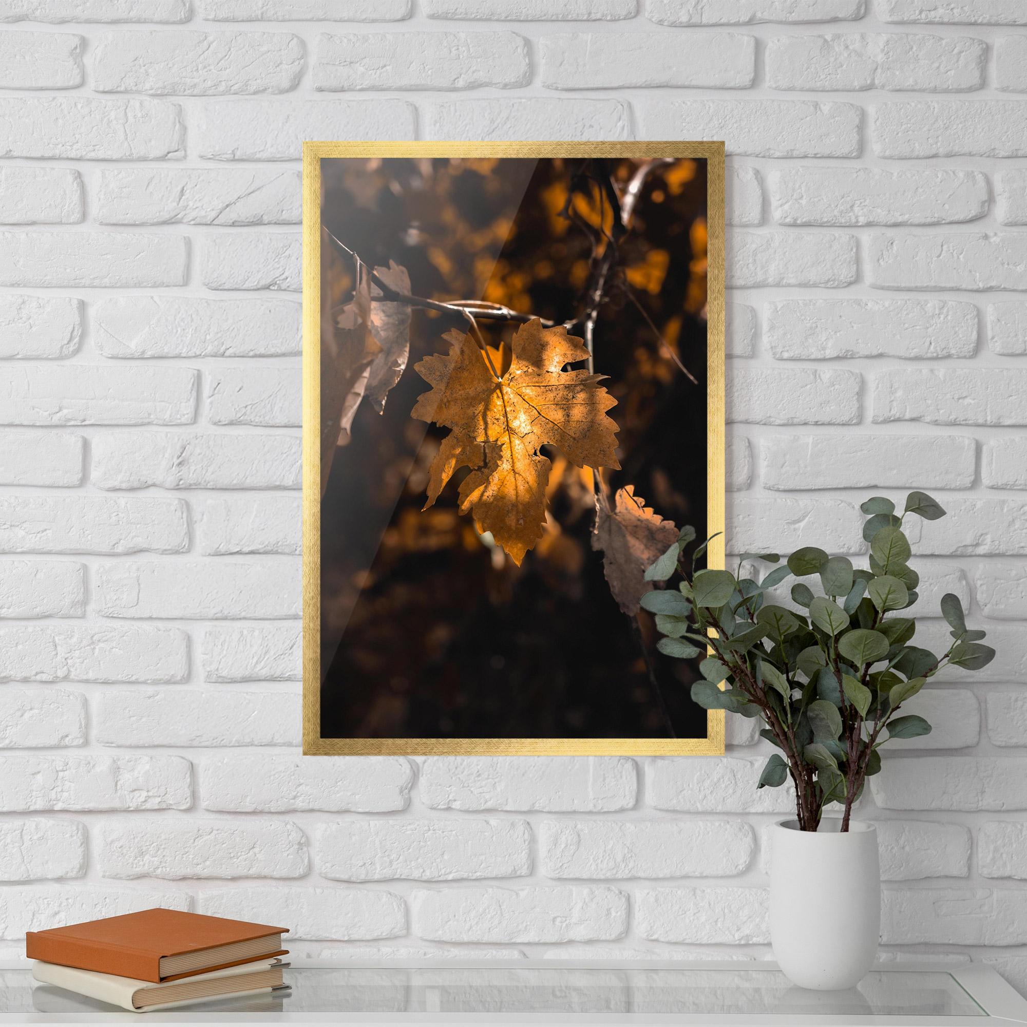 Plakat w Ramie Autumn Brown Leaf mockup 5