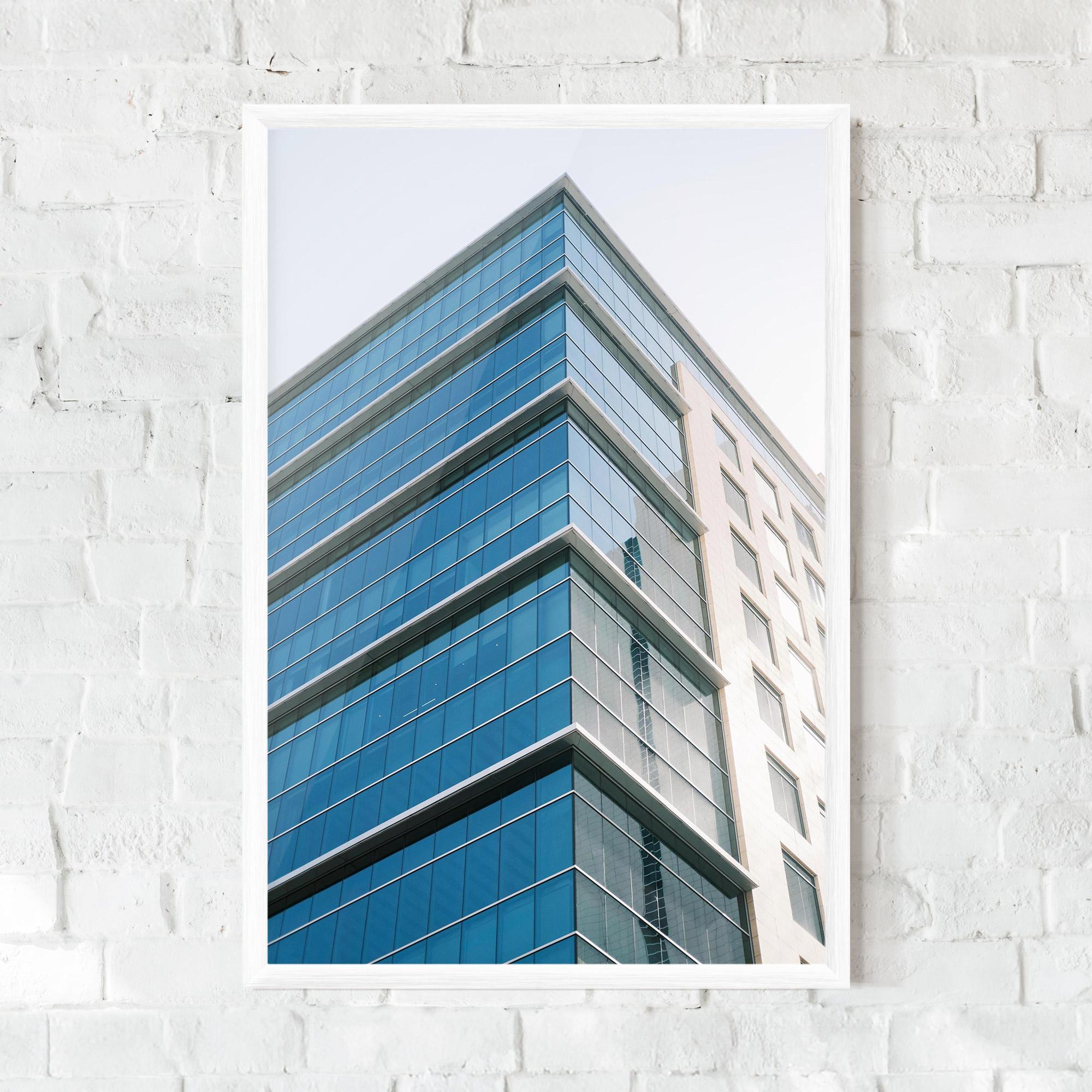 Plakat w Ramie Blue Glass Tower mockup 0