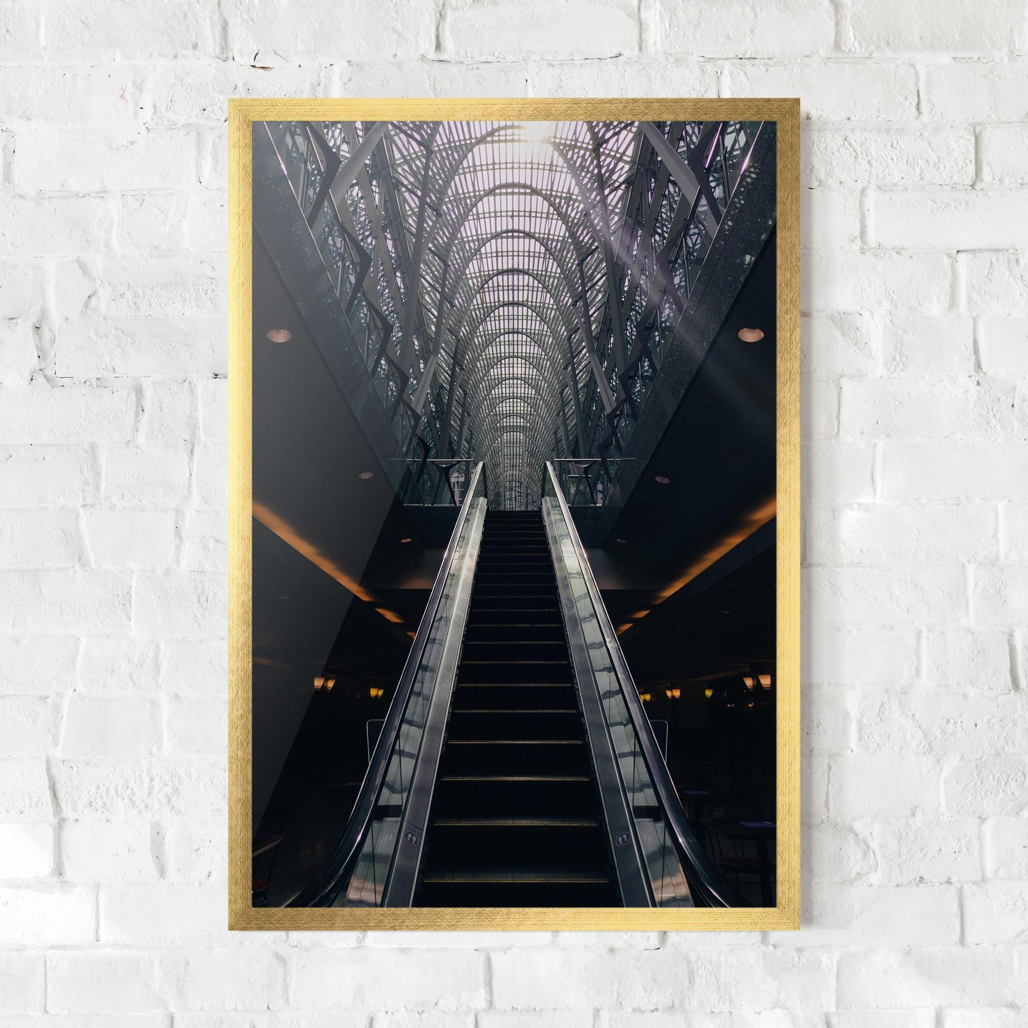 Plakat w Ramie Grey Stairs Building mockup 0