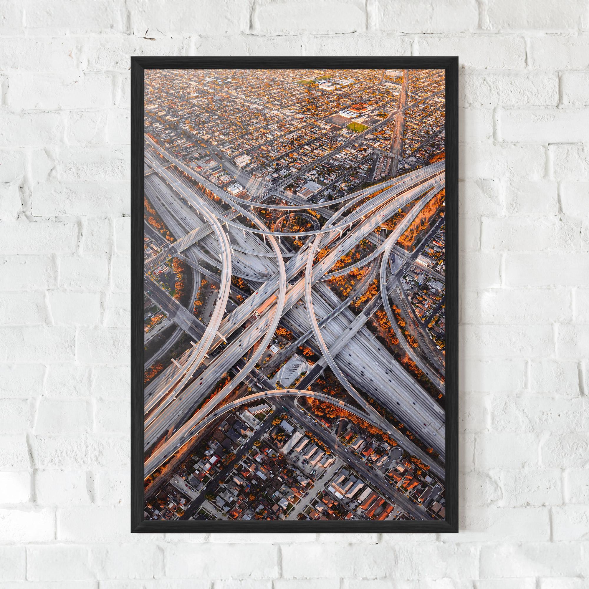 Plakat w Ramie Big Road City mockup 0