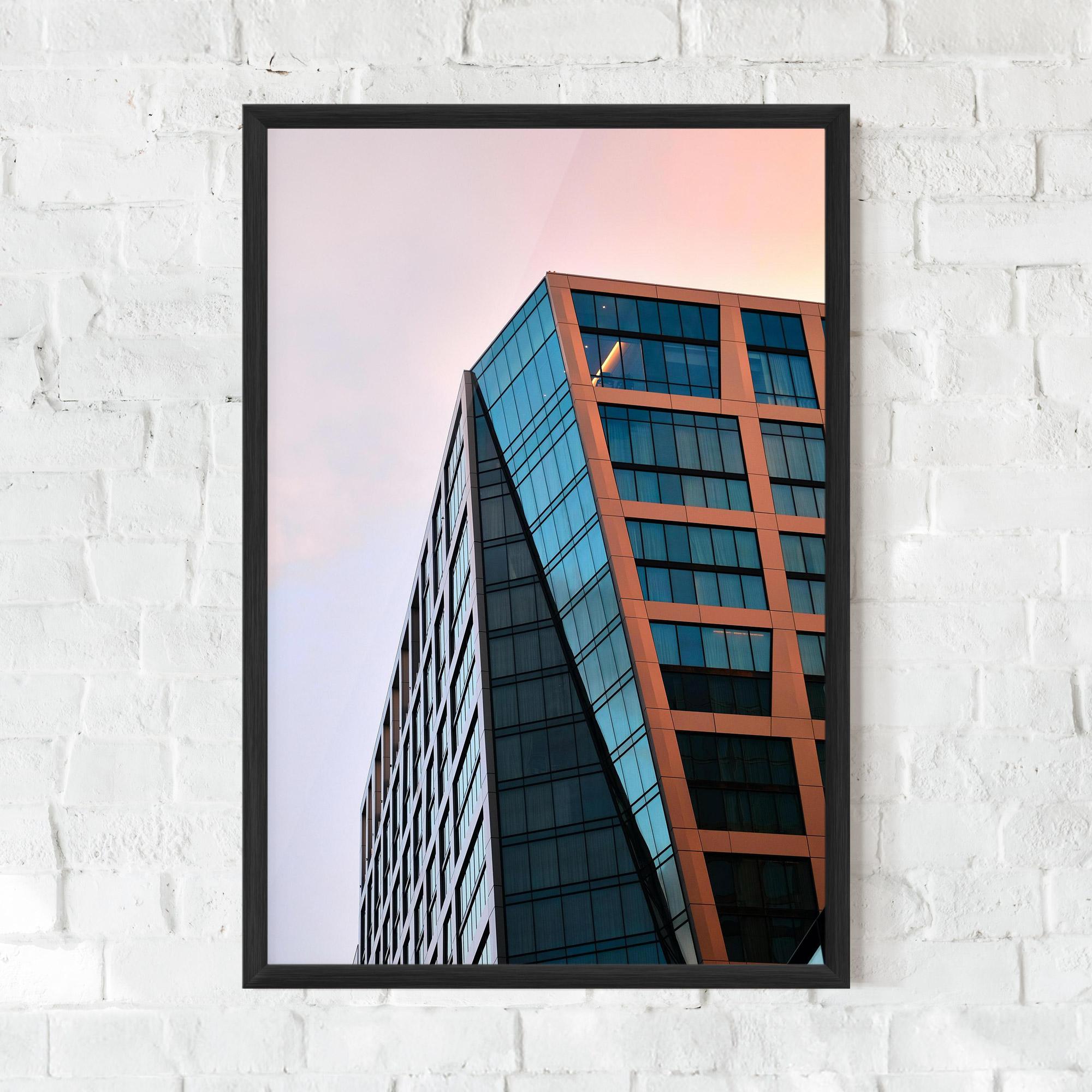Plakat w Ramie Blue Glass Building mockup 0