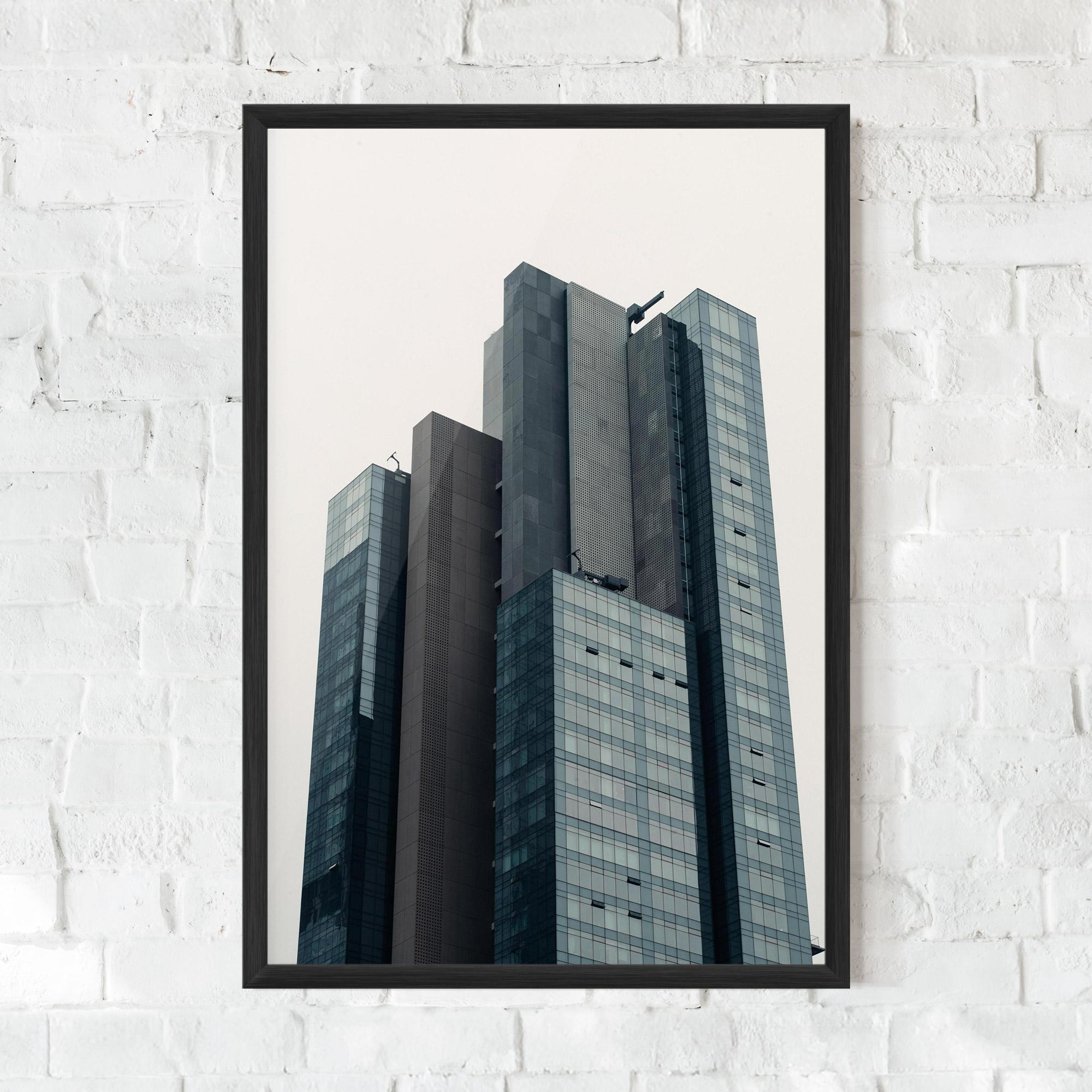 Plakat w Ramie Blue High Building mockup 0
