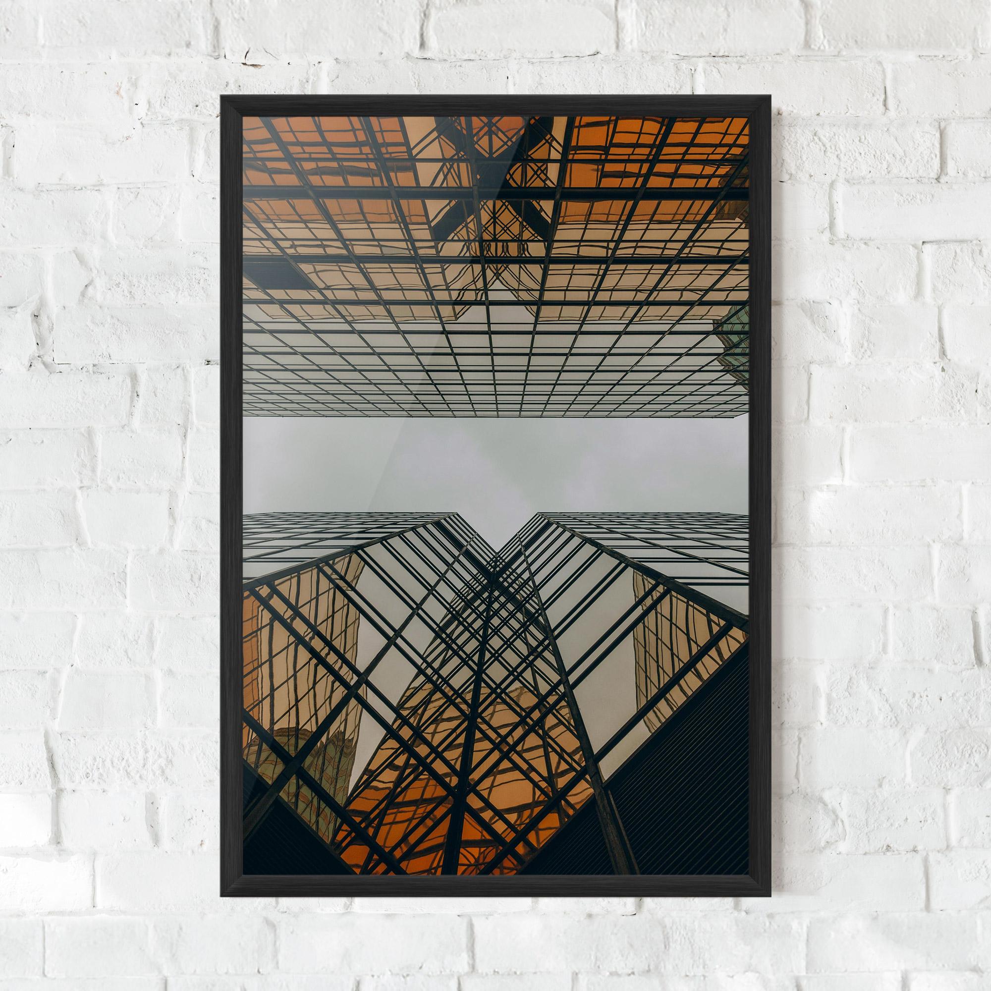 Plakat w Ramie Orange Glass Building mockup 0