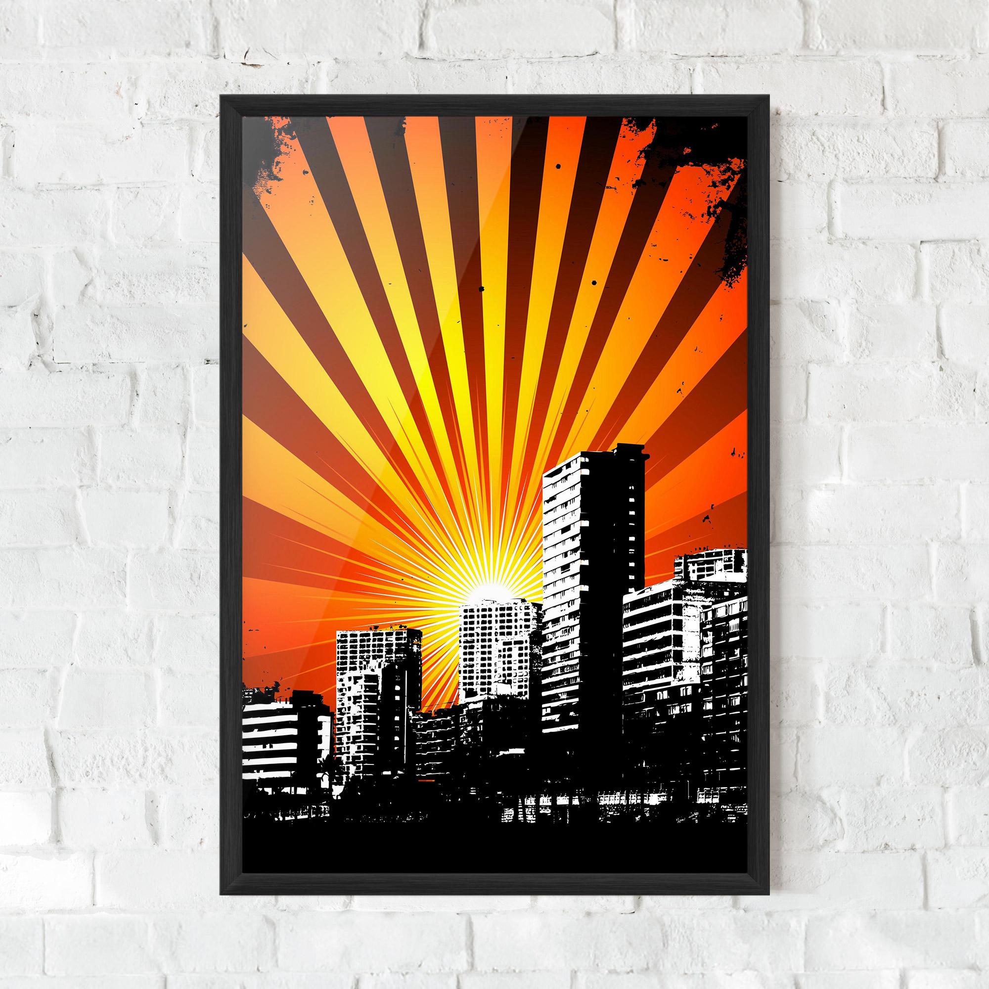 Plakat w Ramie Sunset Building mockup 0
