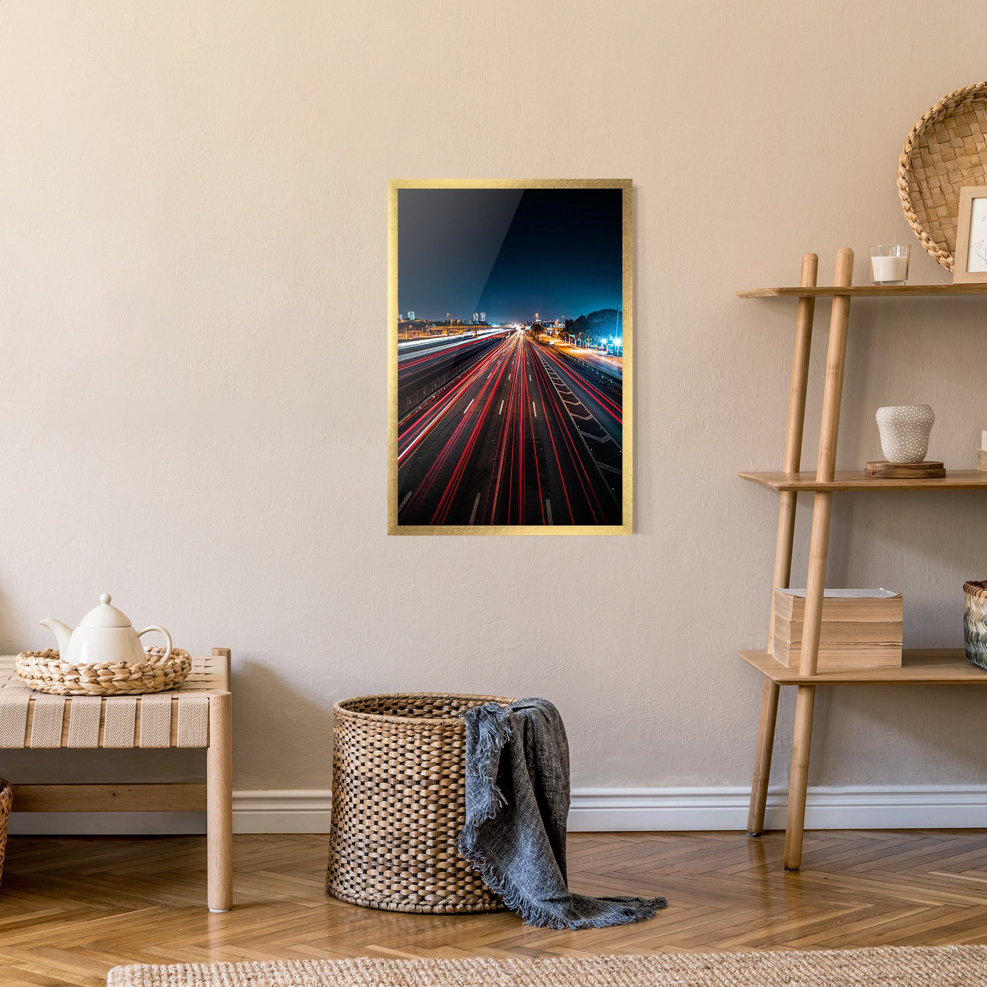 Plakat w Ramie Red Car Lightgs mockup 9