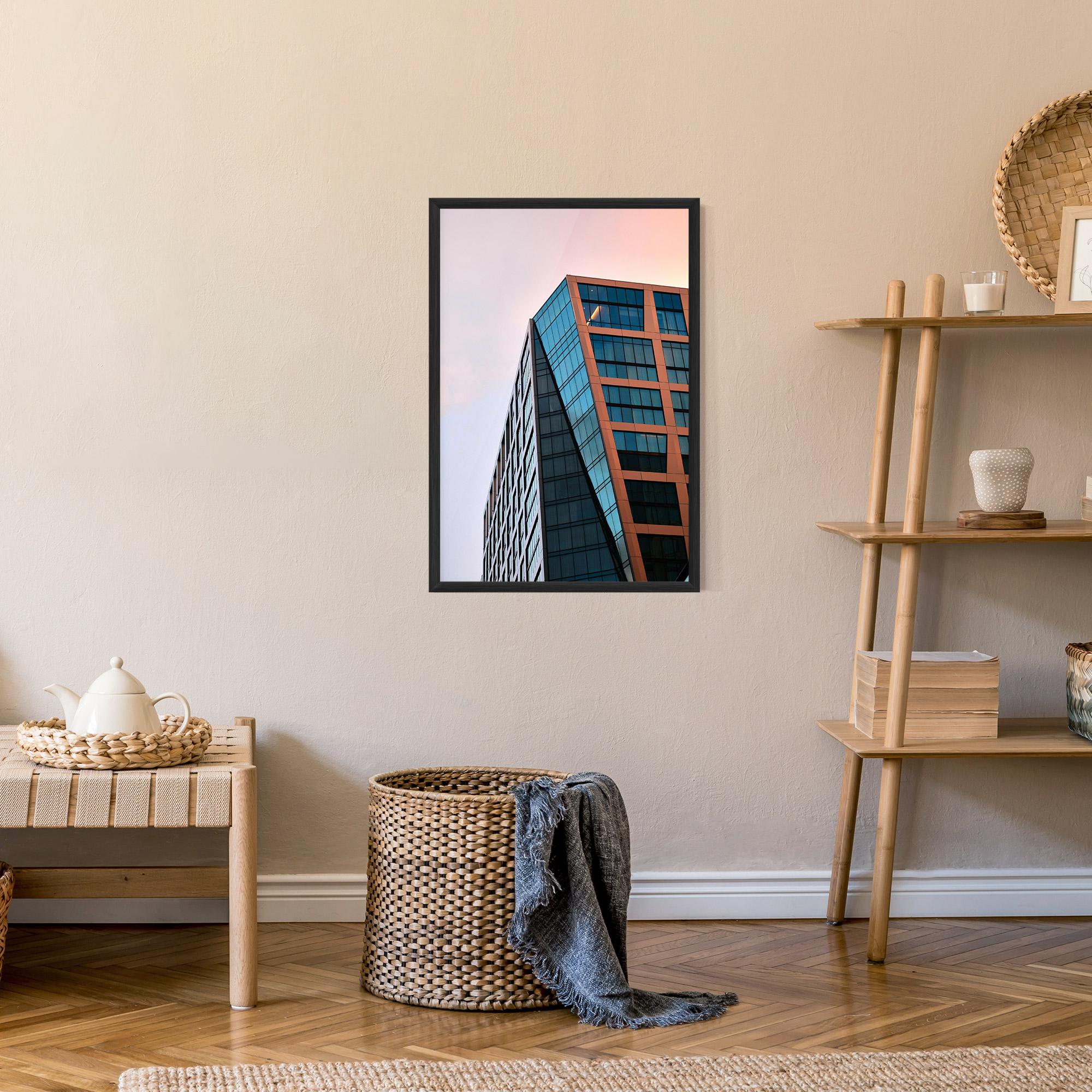 Plakat w Ramie Blue Glass Building mockup 9