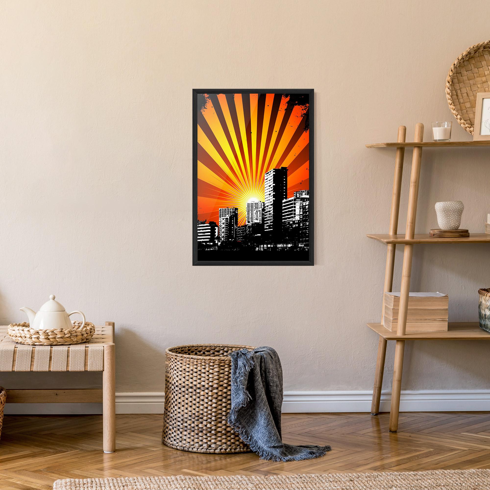 Plakat w Ramie Sunset Building mockup 9