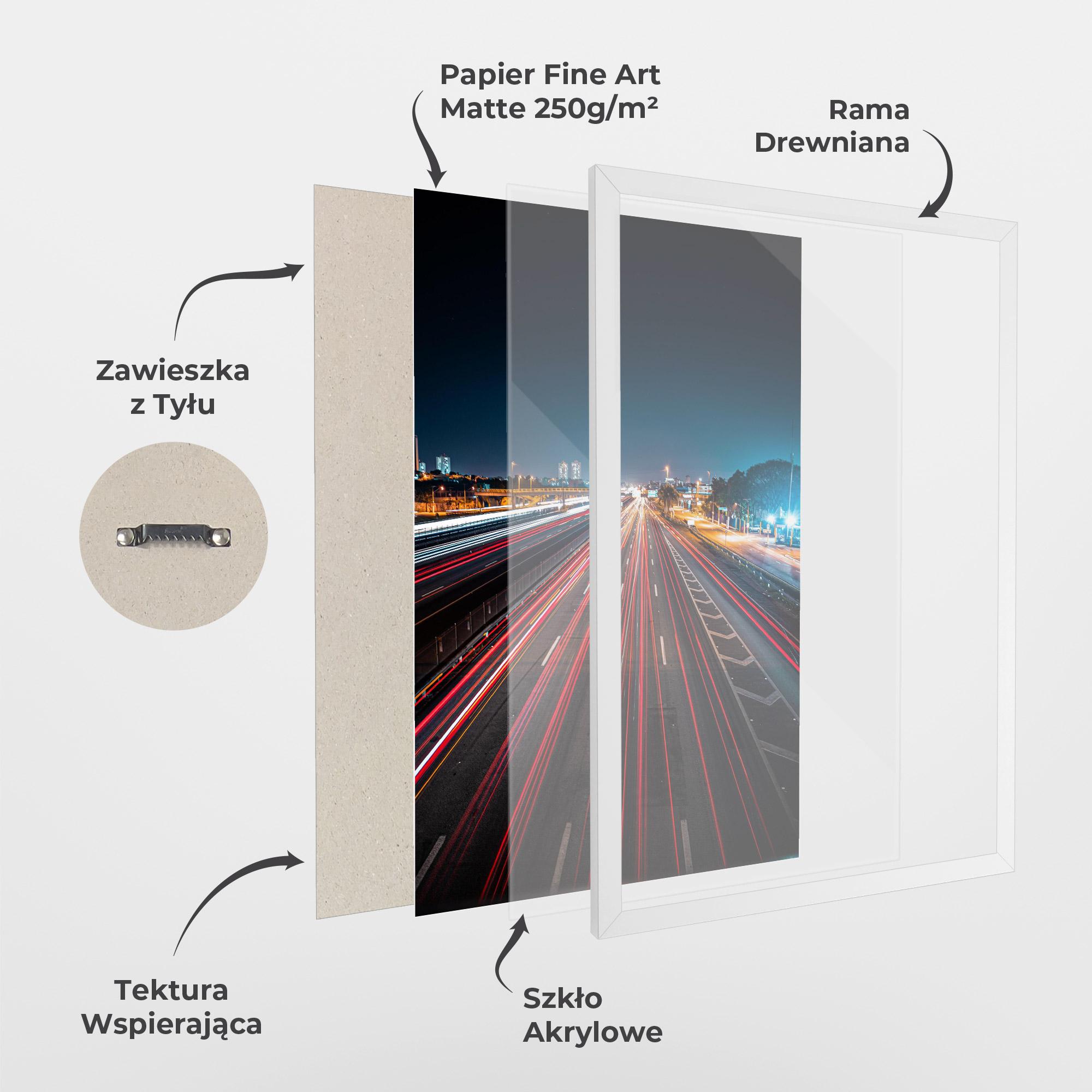 Plakat w Ramie Red Car Lightgs mockup 1