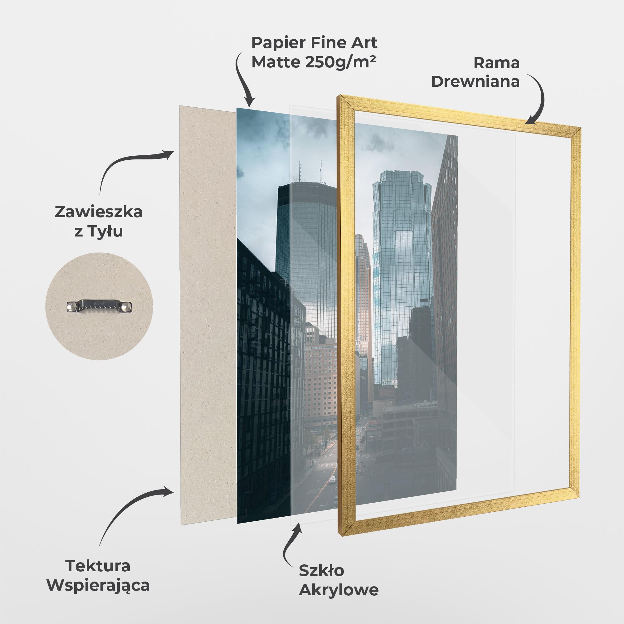 Plakat w Ramie Big Blue Building mockup 1