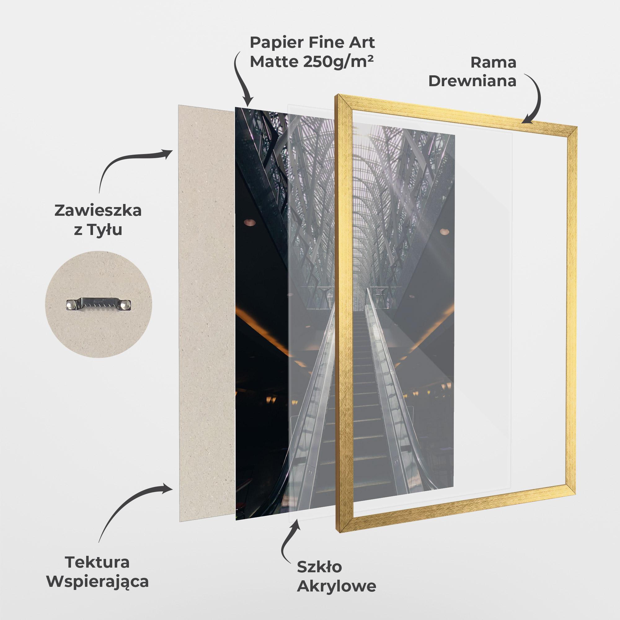 Plakat w Ramie Grey Stairs Building mockup 1