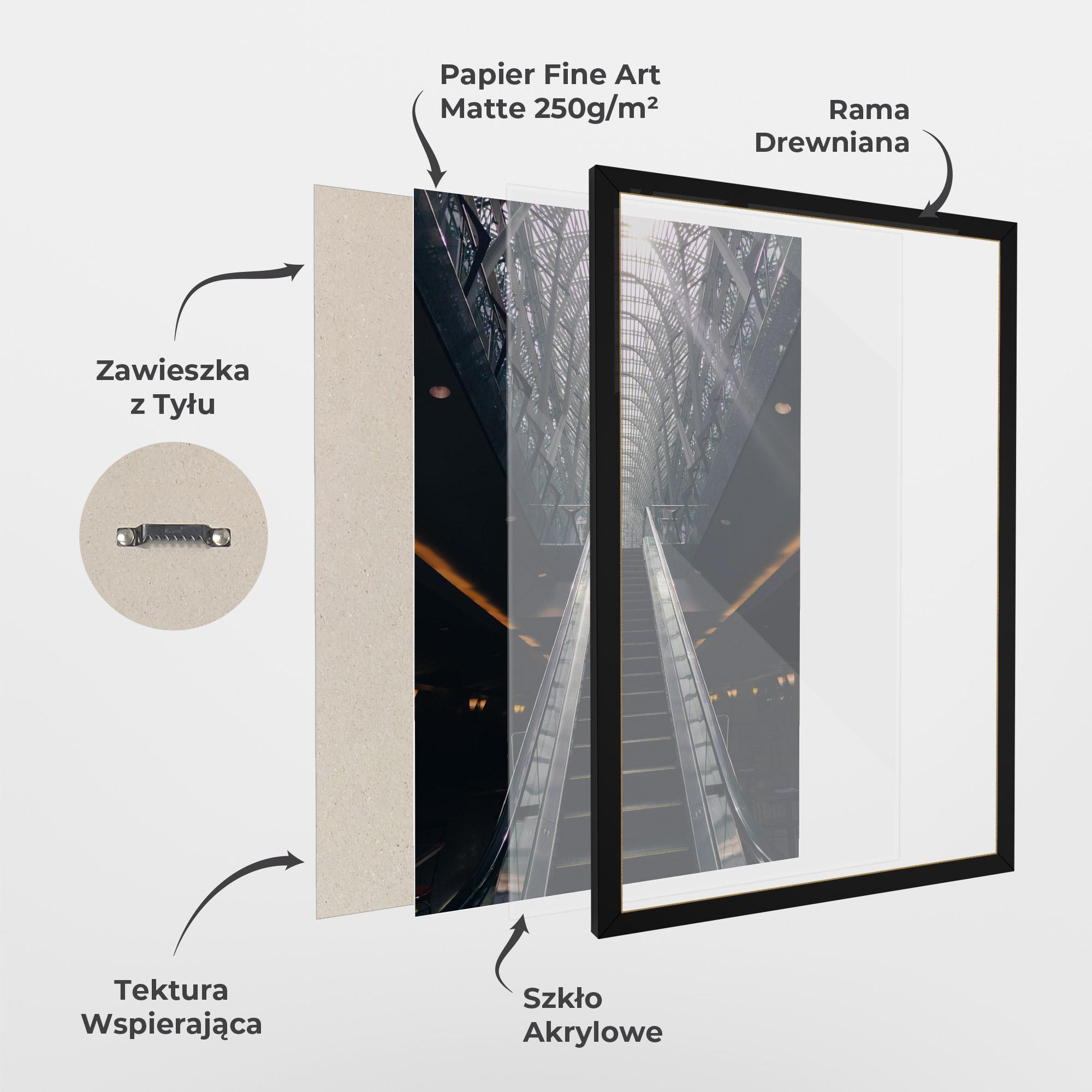 Plakat w Ramie Grey Stairs Building mockup 1