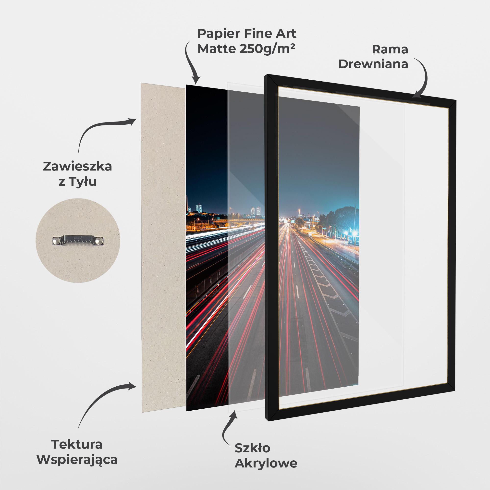 Plakat w Ramie Red Car Lightgs mockup 1