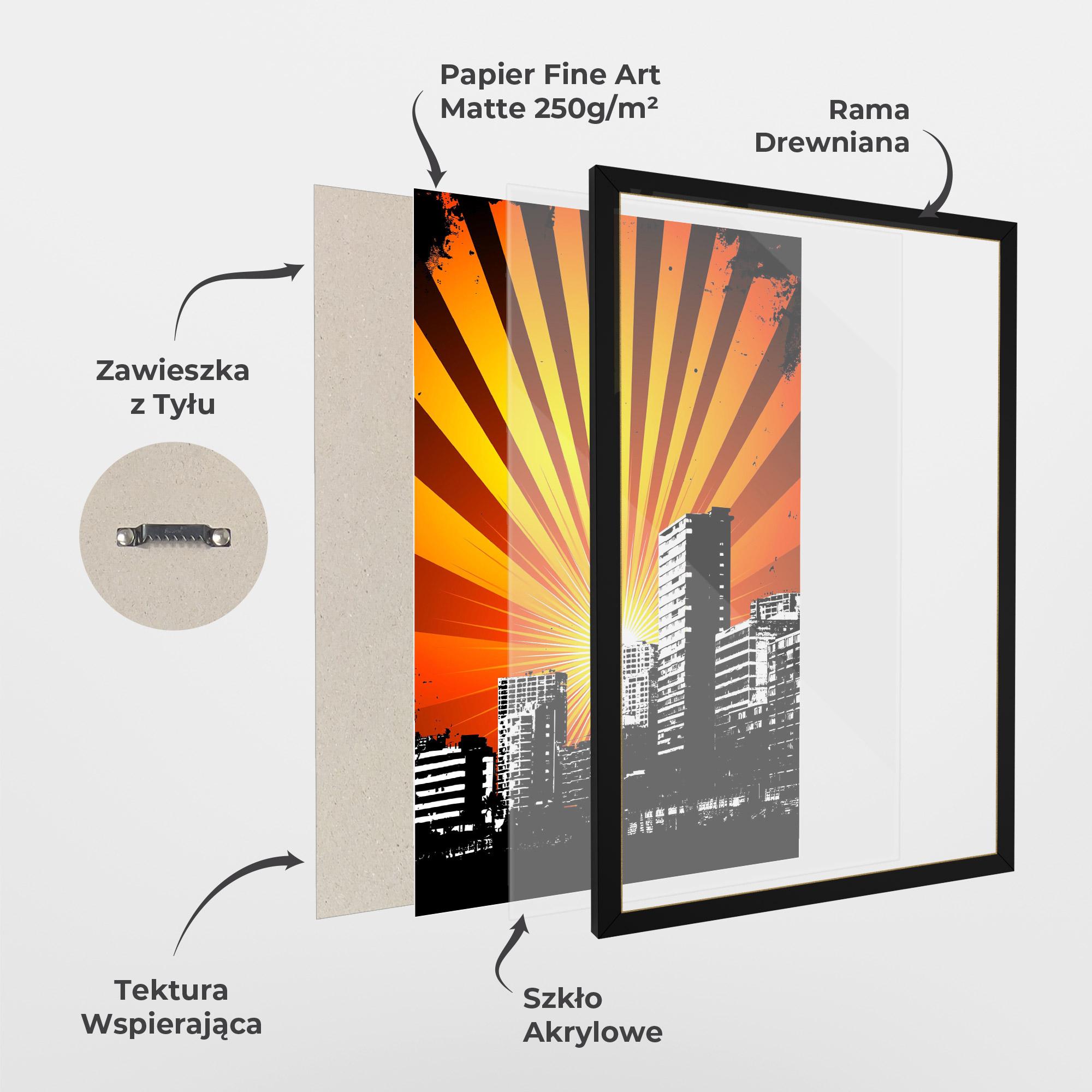 Plakat w Ramie Sunset Building mockup 1