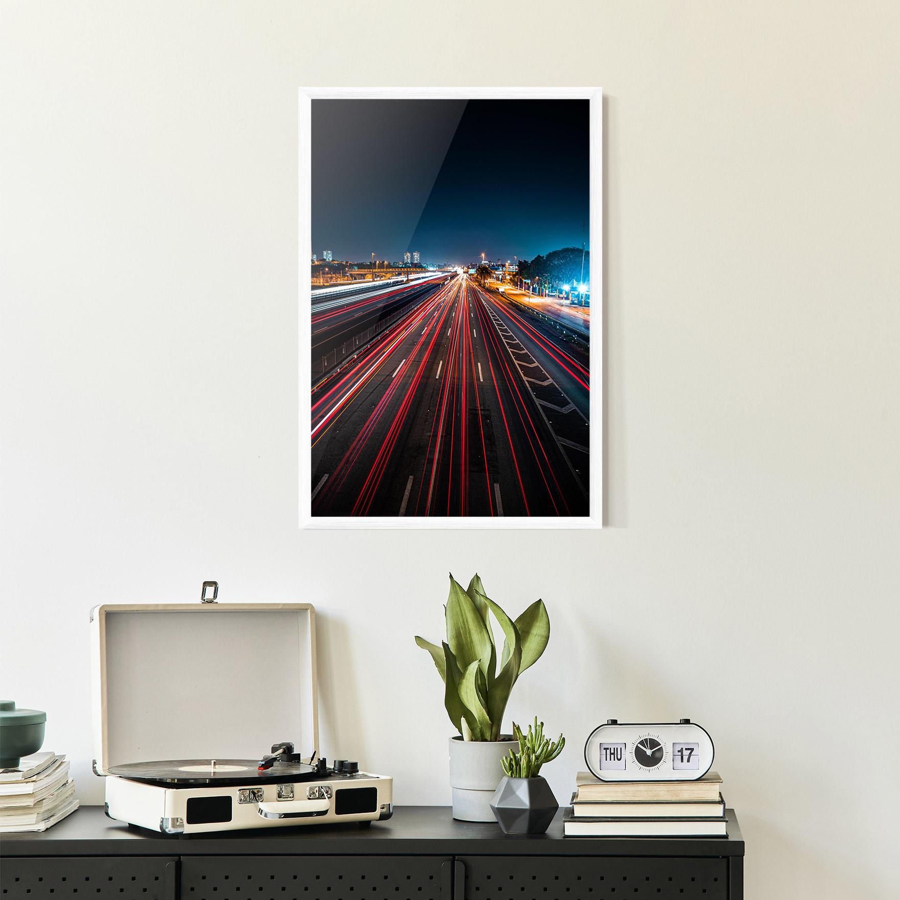 Plakat w Ramie Red Car Lightgs mockup 2