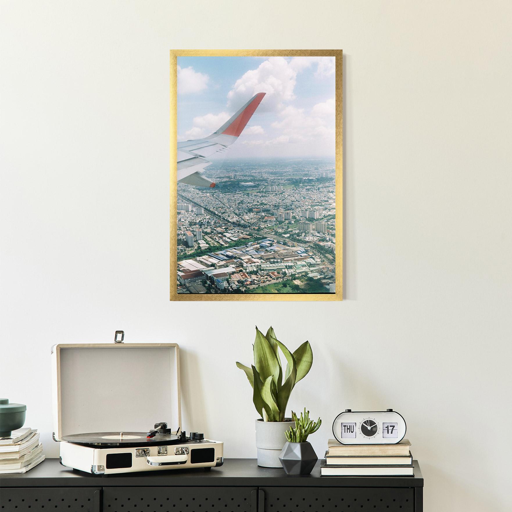 Plakat w Ramie Airplane View mockup 2