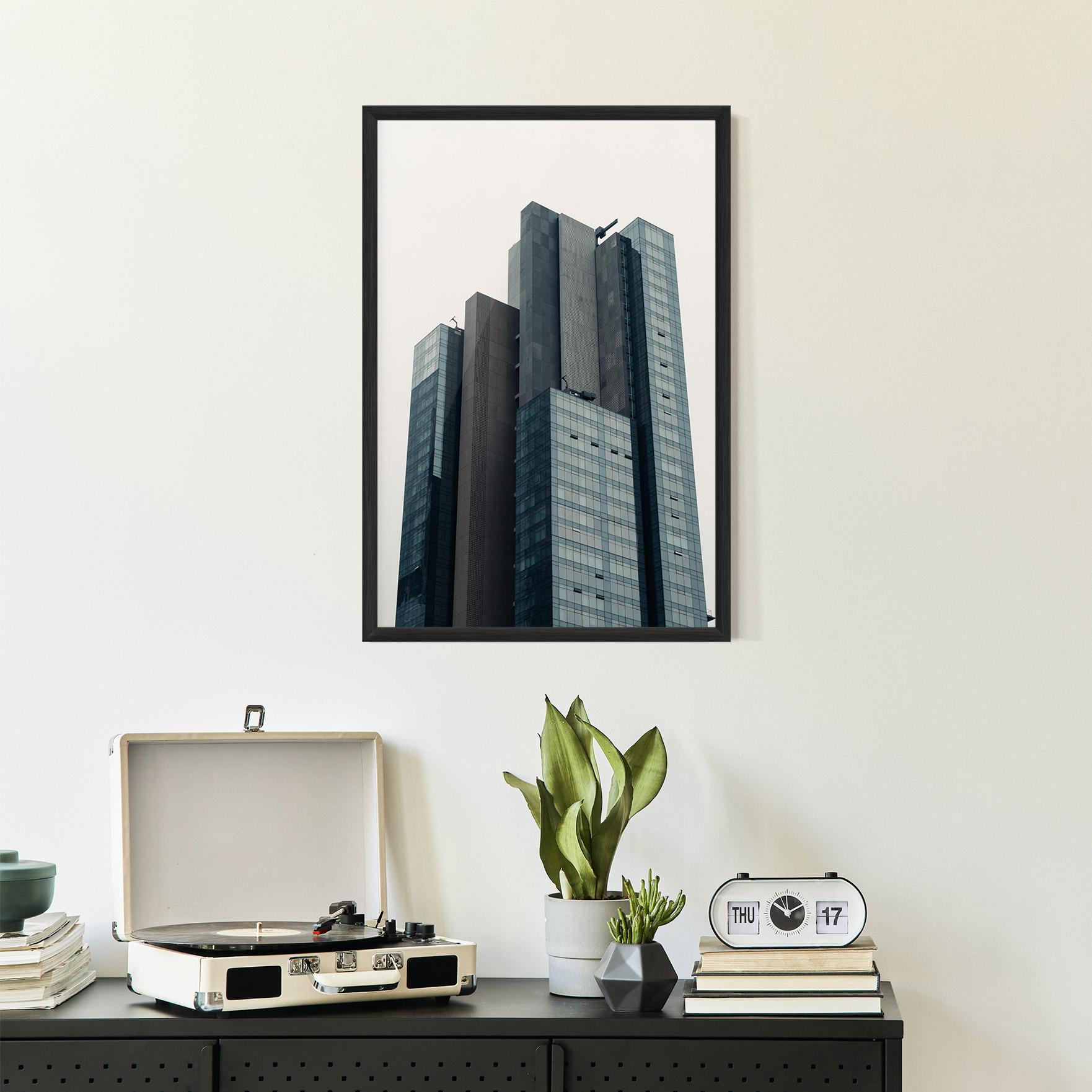 Plakat w Ramie Blue High Building mockup 2