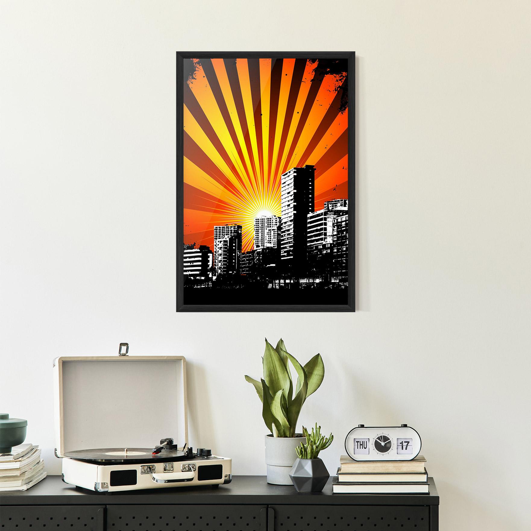 Plakat w Ramie Sunset Building mockup 2
