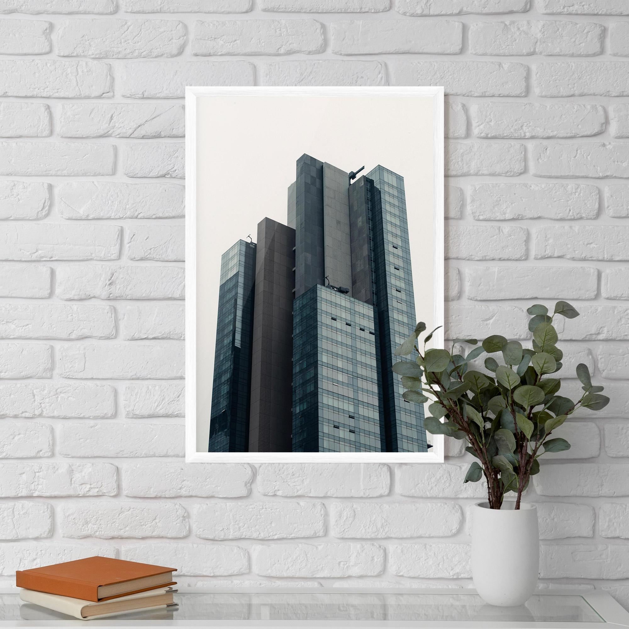 Plakat w Ramie Blue High Building mockup 5