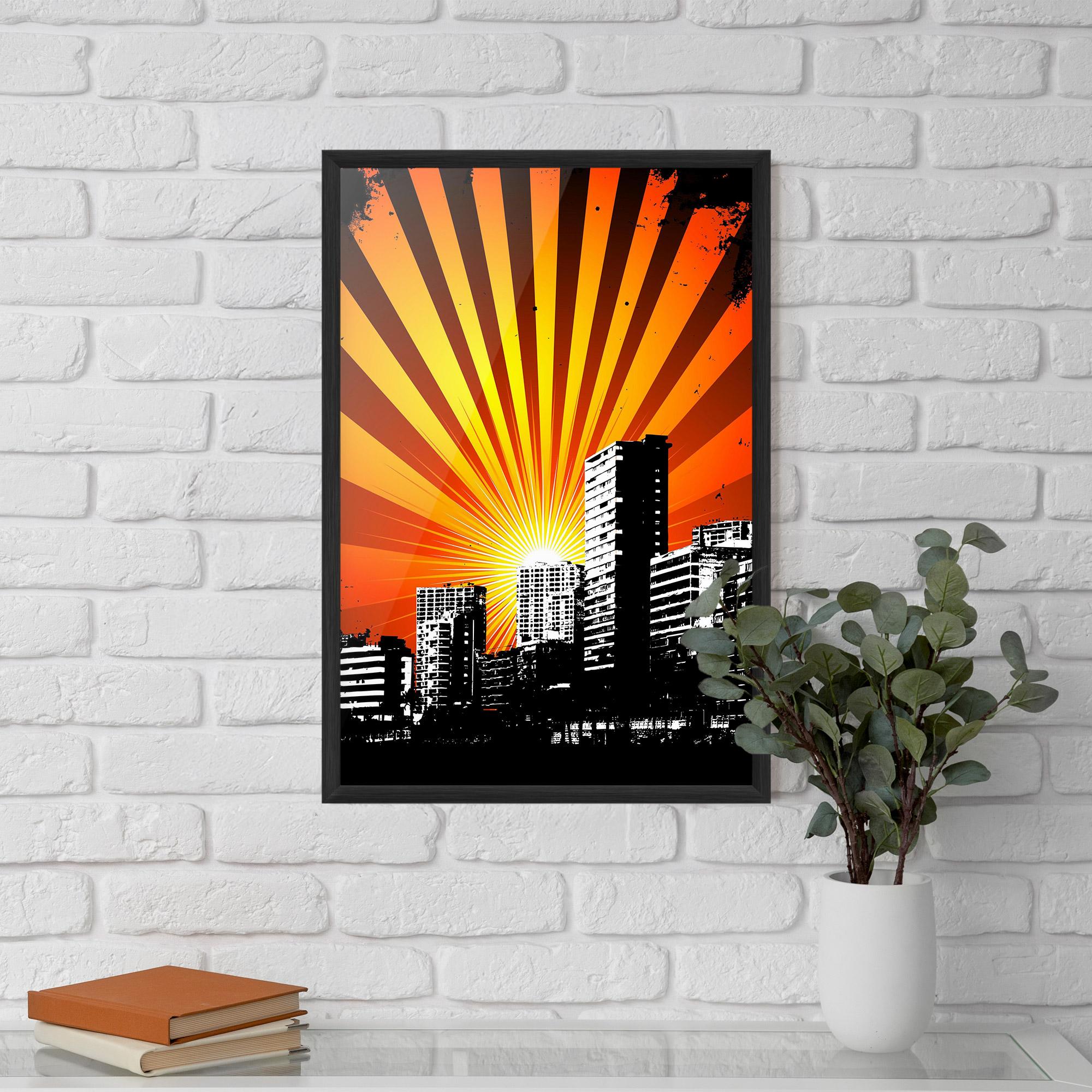 Plakat w Ramie Sunset Building mockup 5