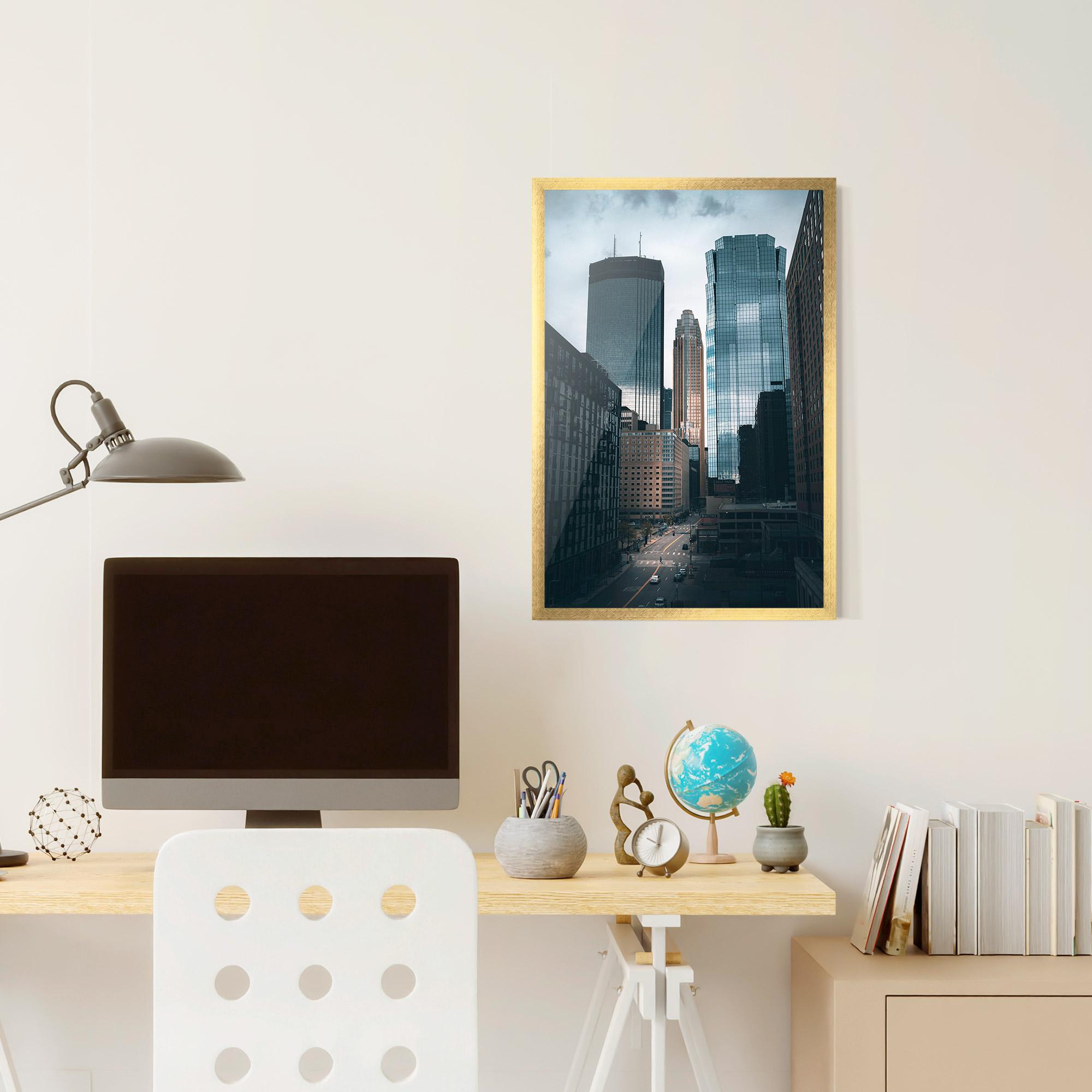 Plakat w Ramie Big Blue Building mockup 6