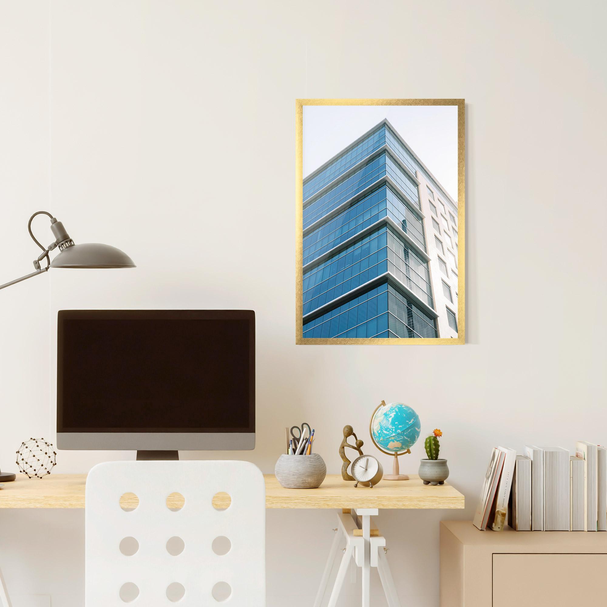 Plakat w Ramie Blue Glass Tower mockup 6