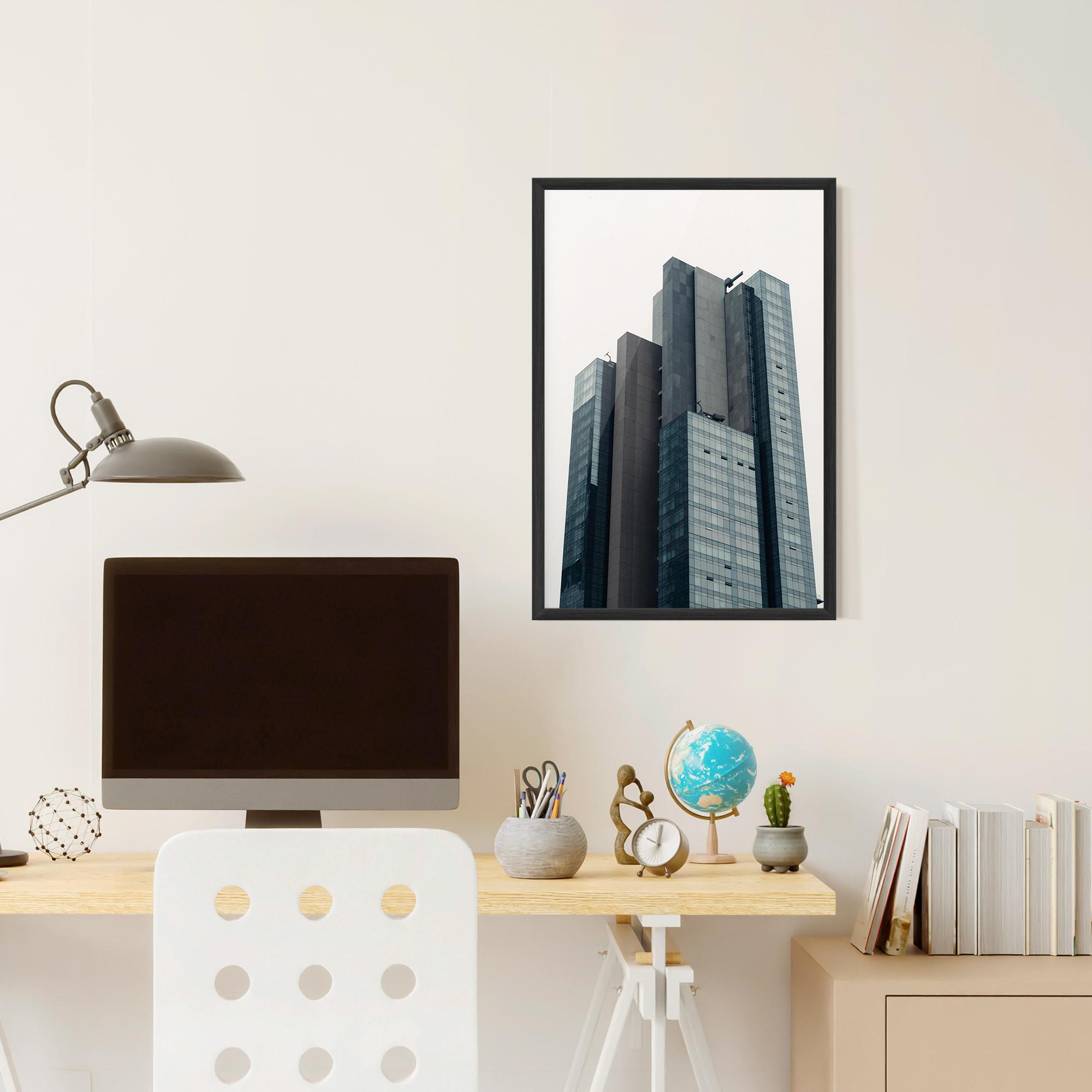 Plakat w Ramie Blue High Building mockup 6