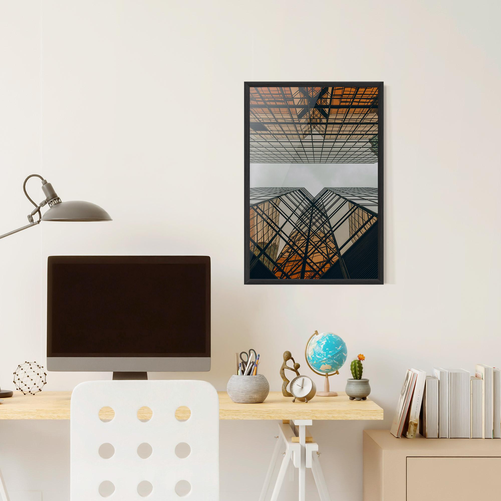 Plakat w Ramie Orange Glass Building mockup 6